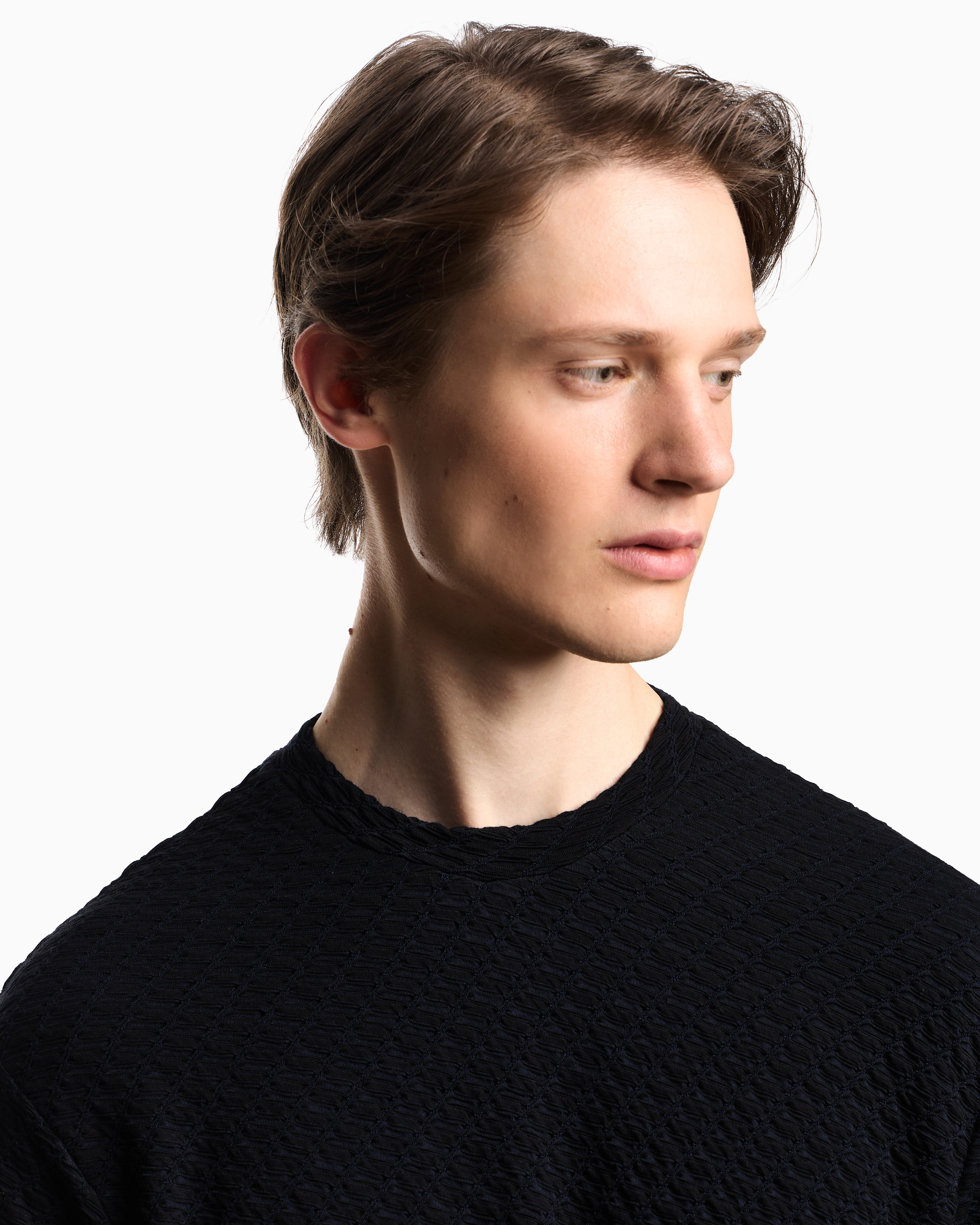 Emporio Armani Icon viscose-blend jacquard jersey jumper with op-art motif