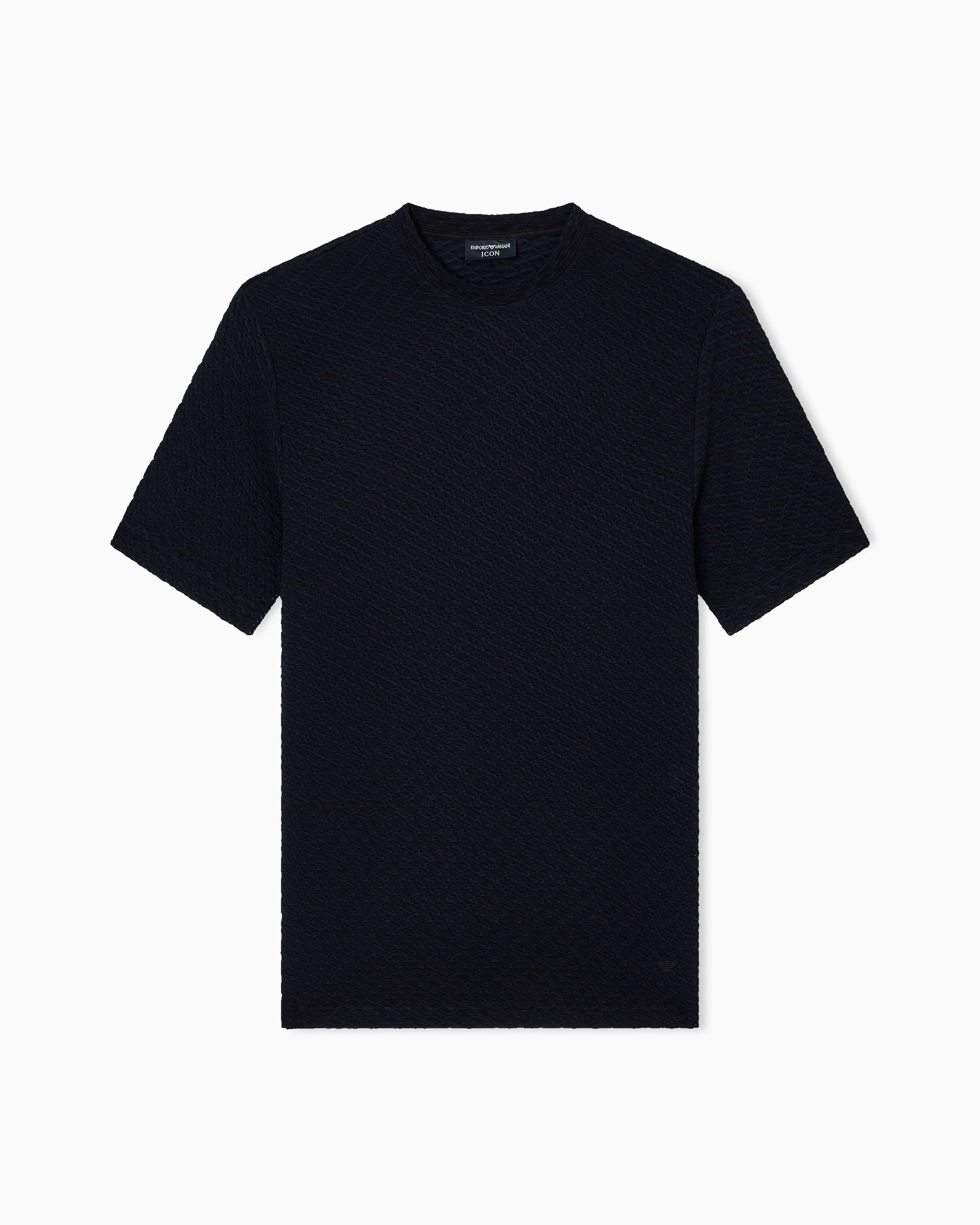 Emporio Armani Icon viscose-blend jacquard jersey jumper with op-art motif