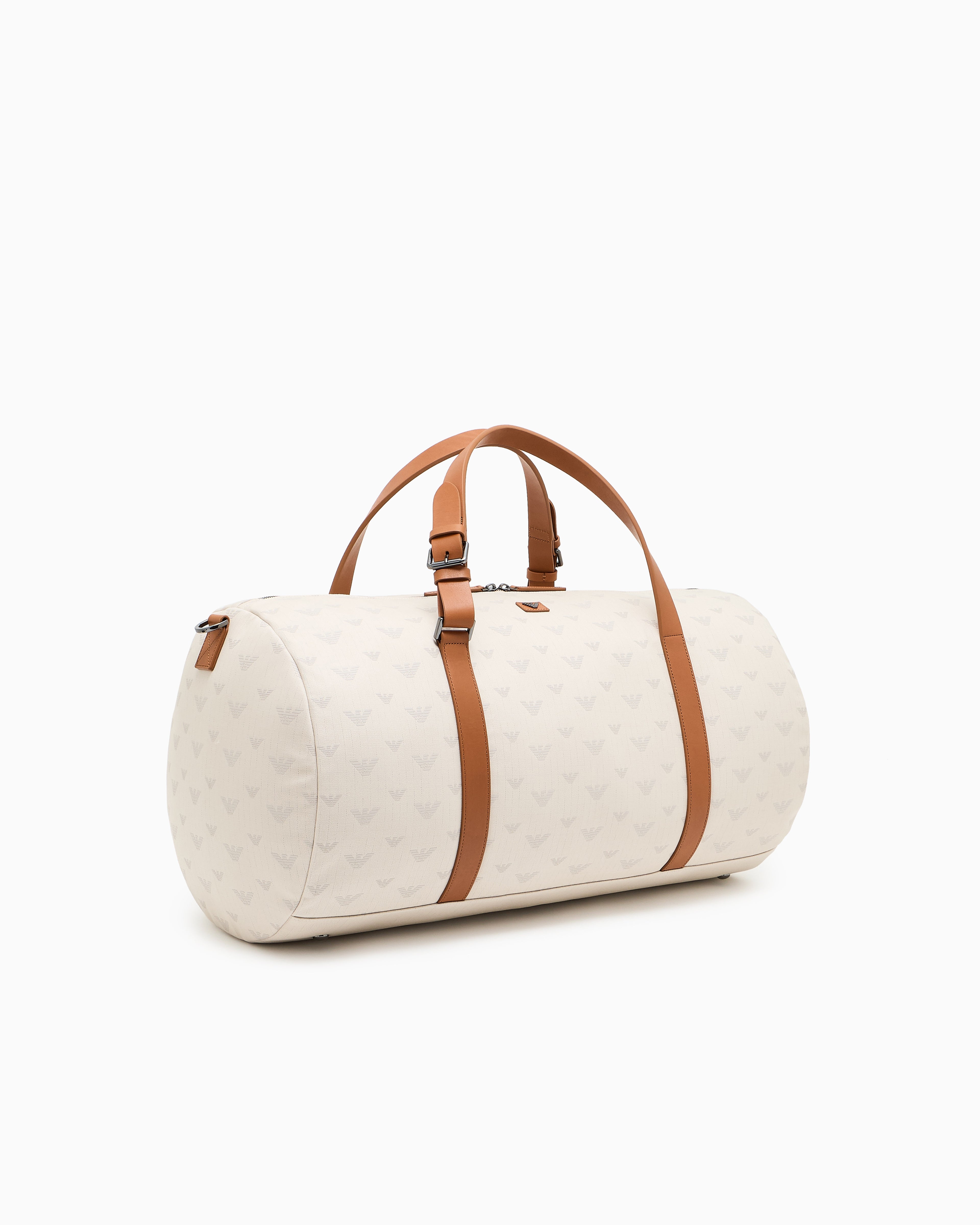 Emporio Armani All-over eagle canvas weekend bag