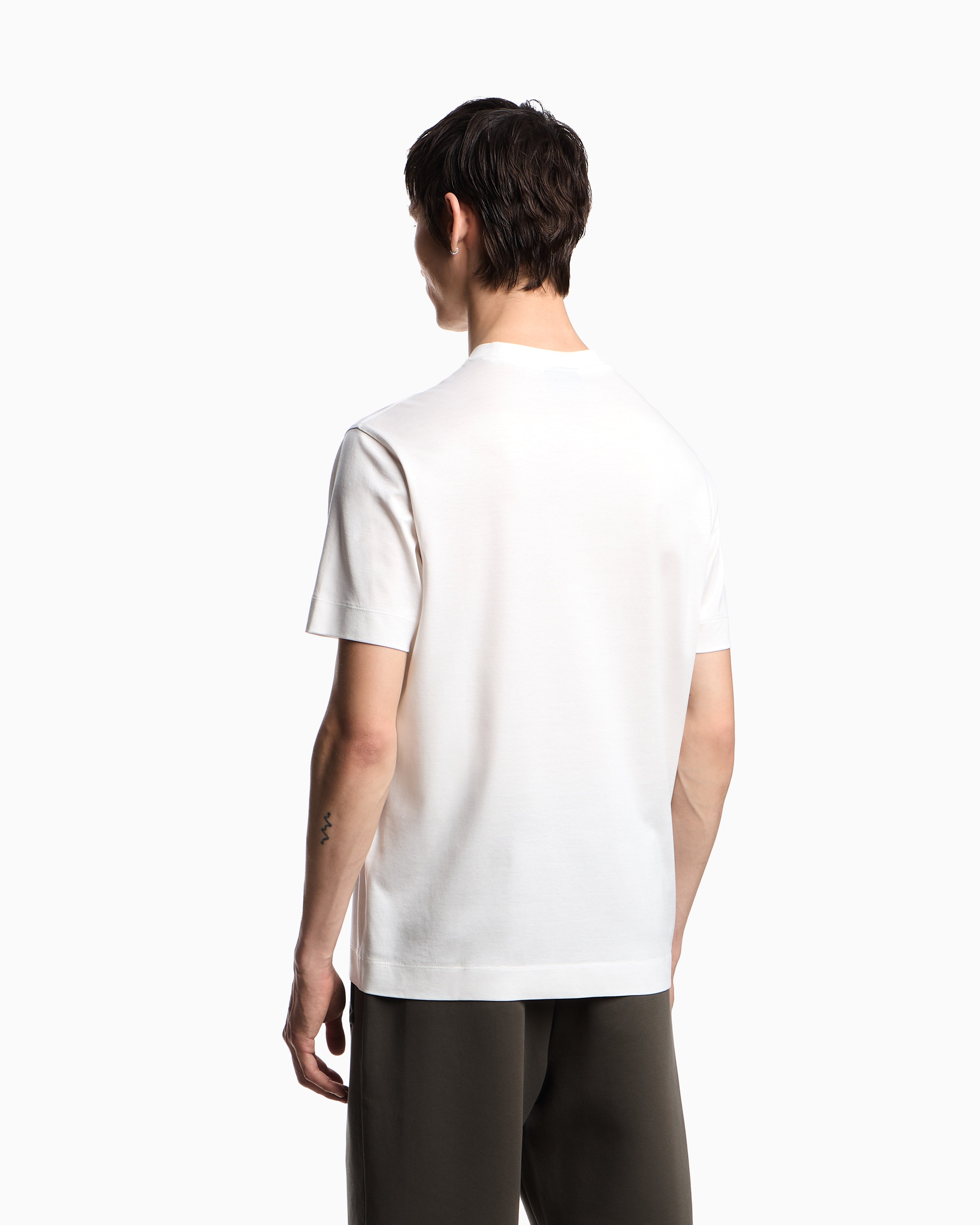 Emporio Armani Lyocell blend jersey T-shirt with 3D-effect logo