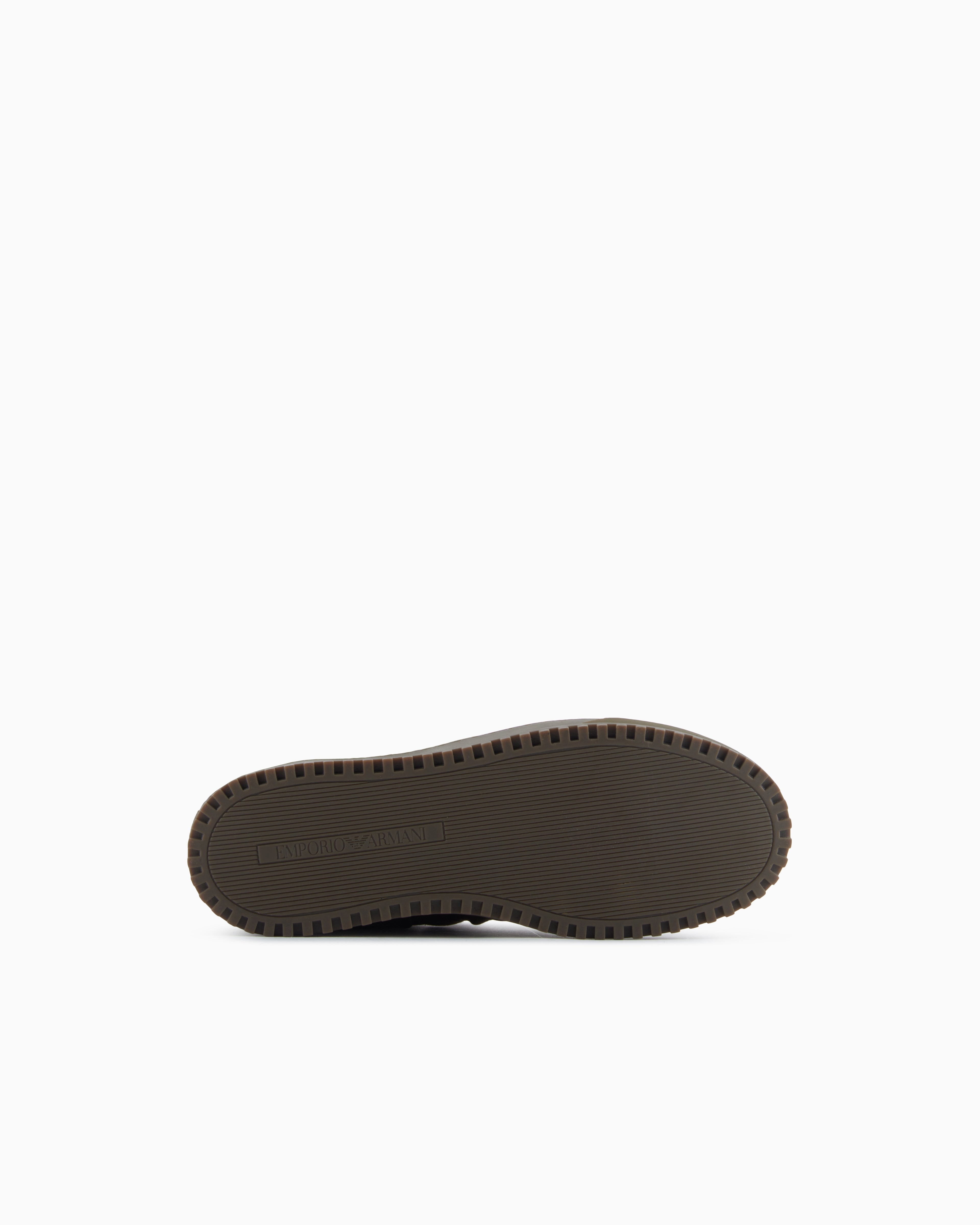 Emporio Armani Fabric Sneakers With Laces And Velcro Green