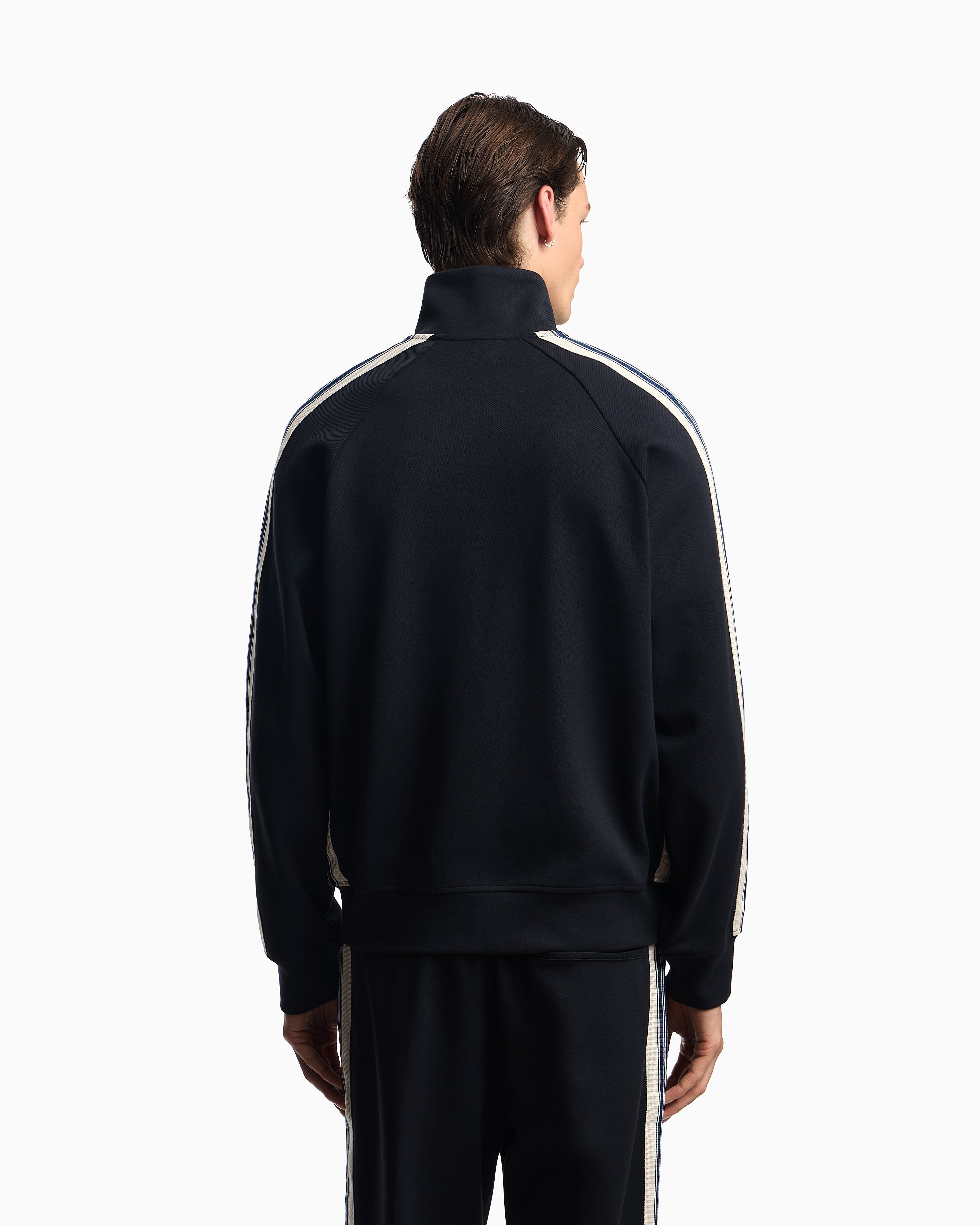 Emporio Armani ASV full-zip sweatshirt in jersey with contrasting bands