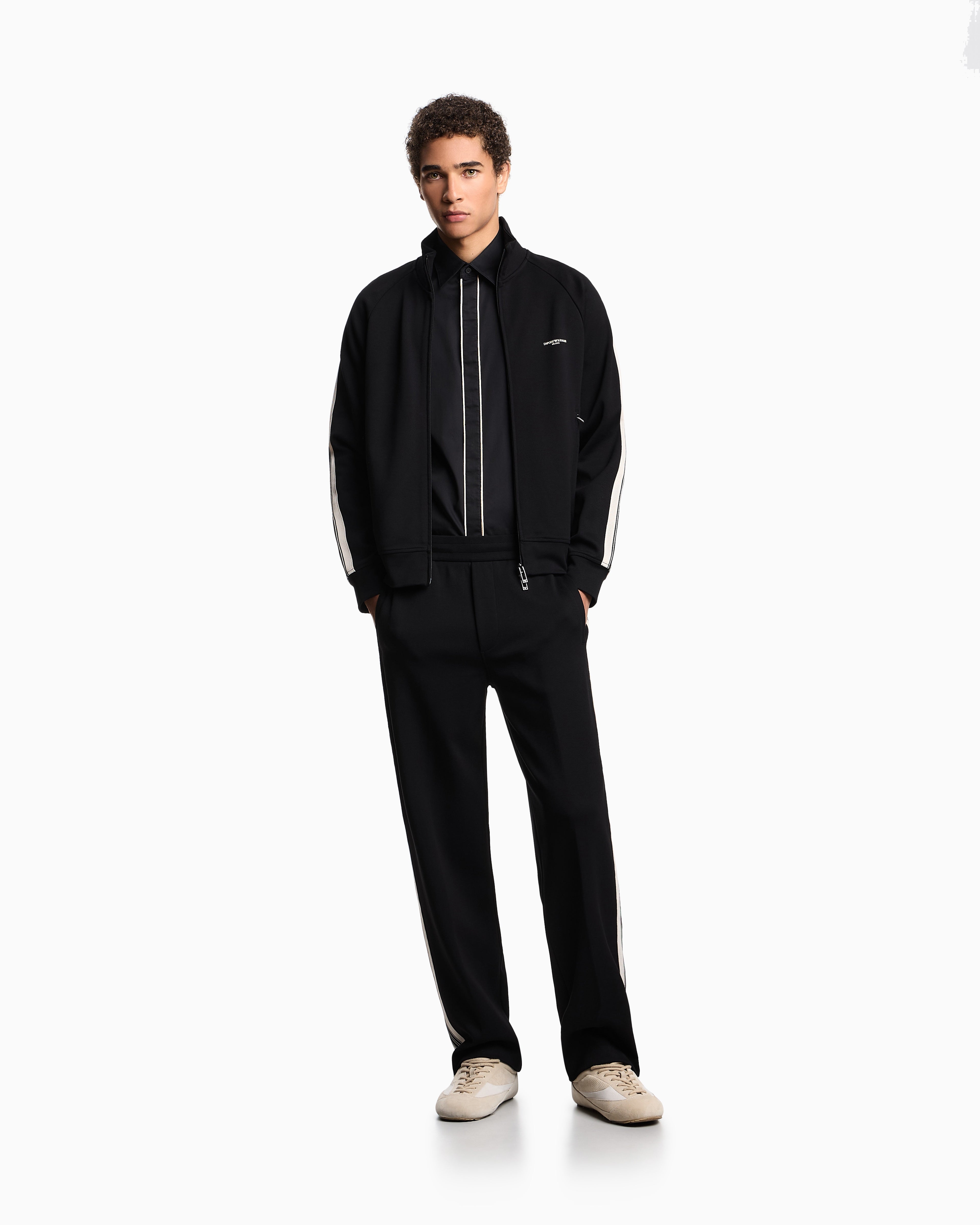 Emporio Armani ASV full-zip sweatshirt in jersey with contrasting bands