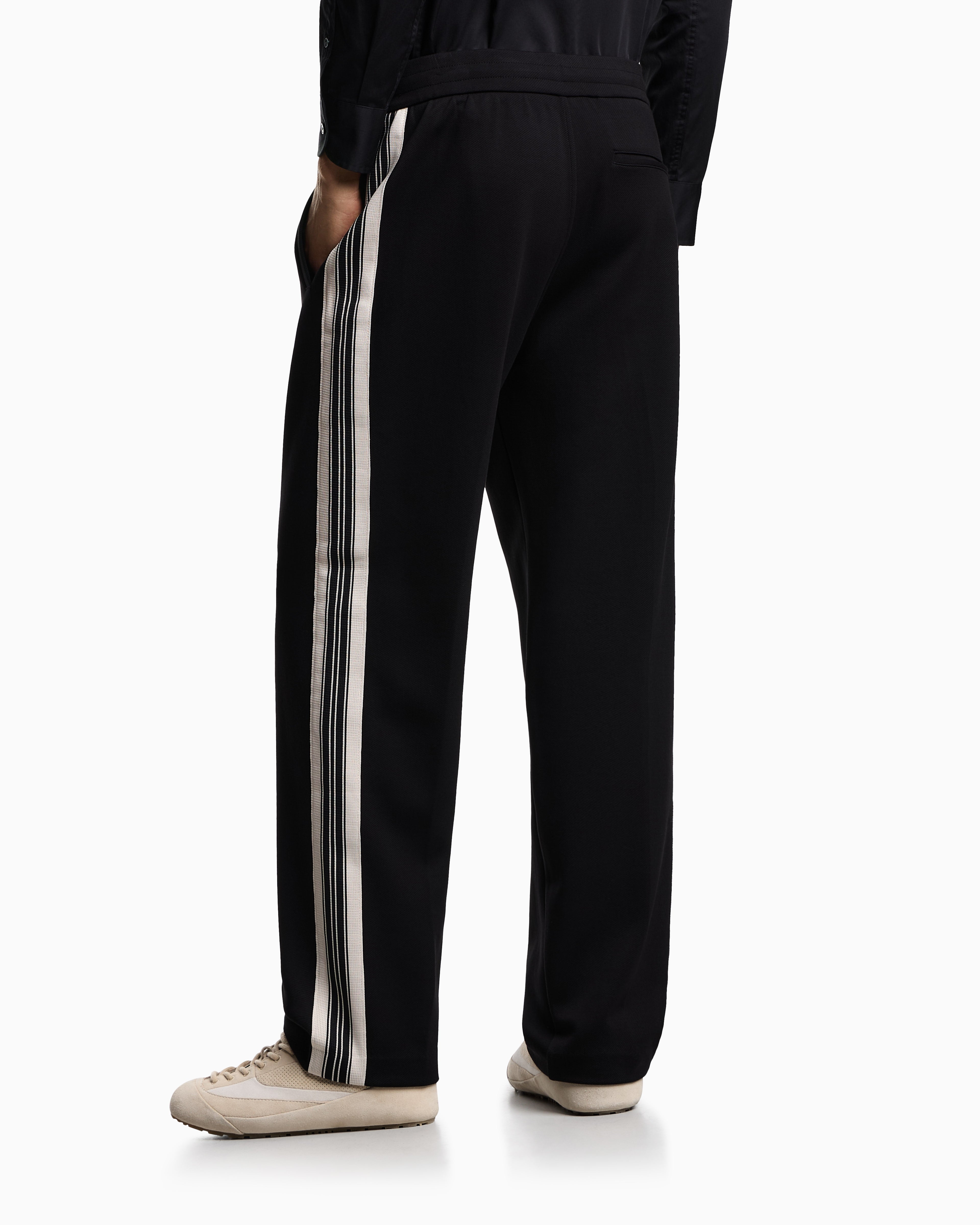 Emporio Armani ASV jersey trousers with elasticated waist and contrasting bands