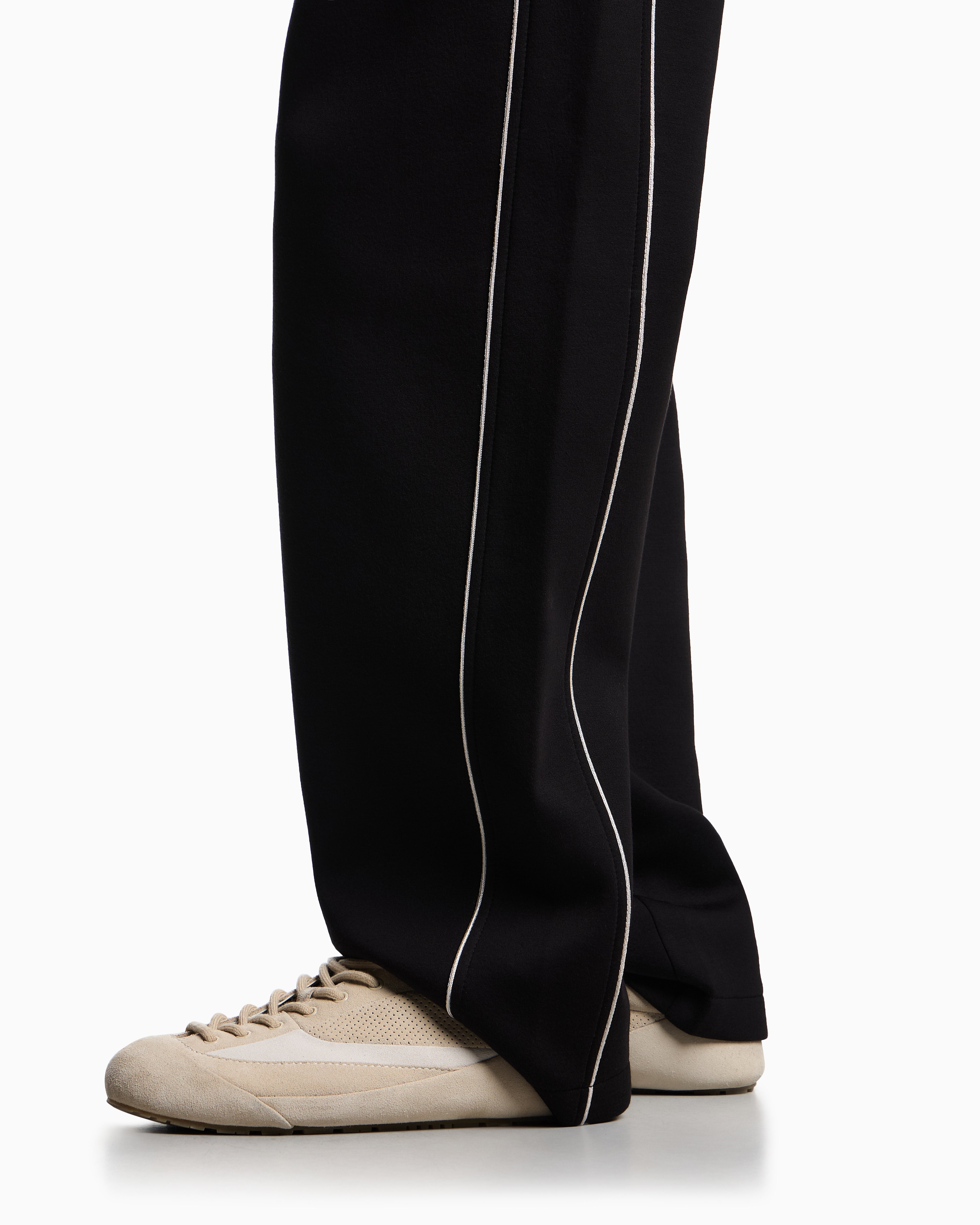 Emporio Armani Double-jersey trousers with piping