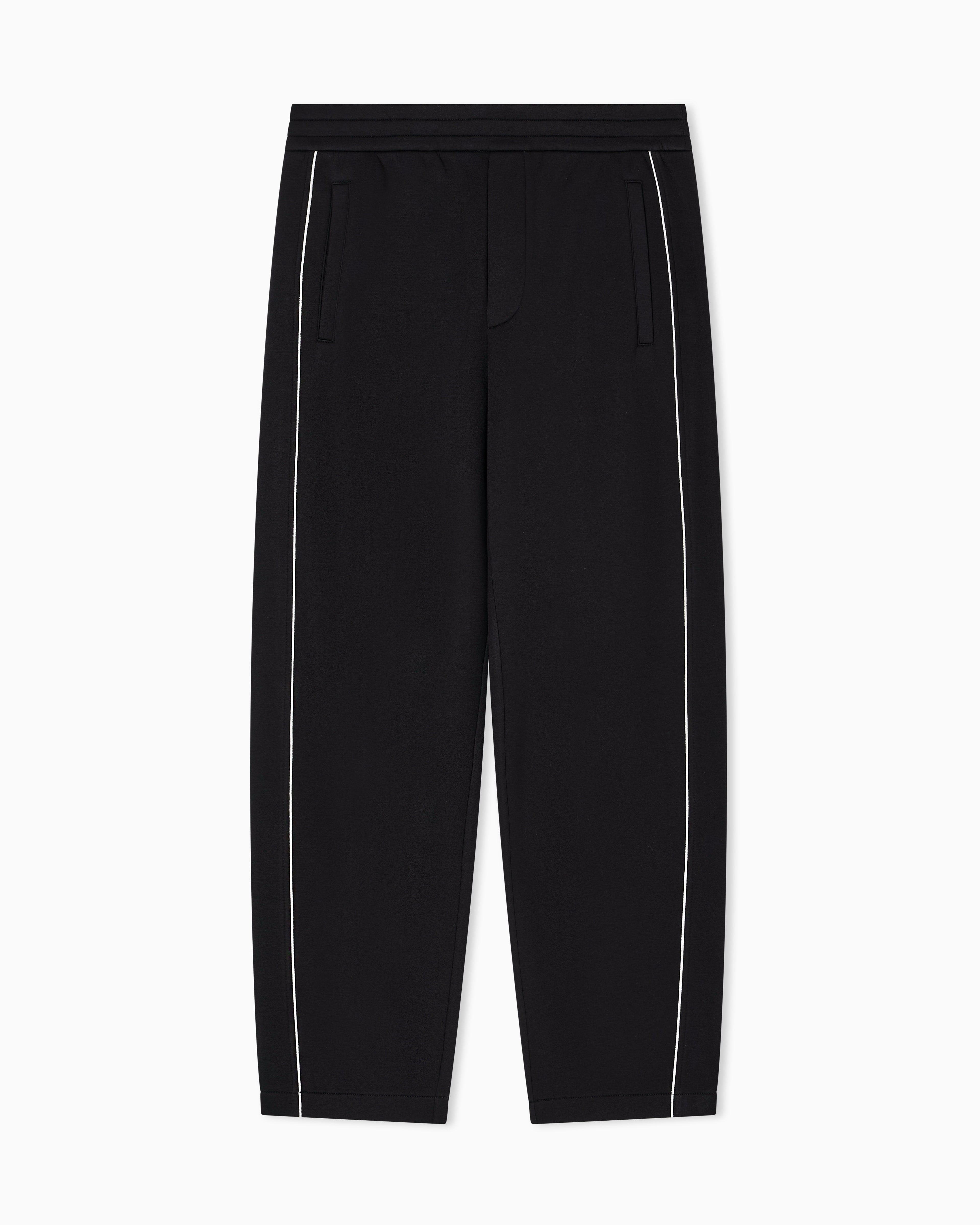 Emporio Armani Double-jersey trousers with piping