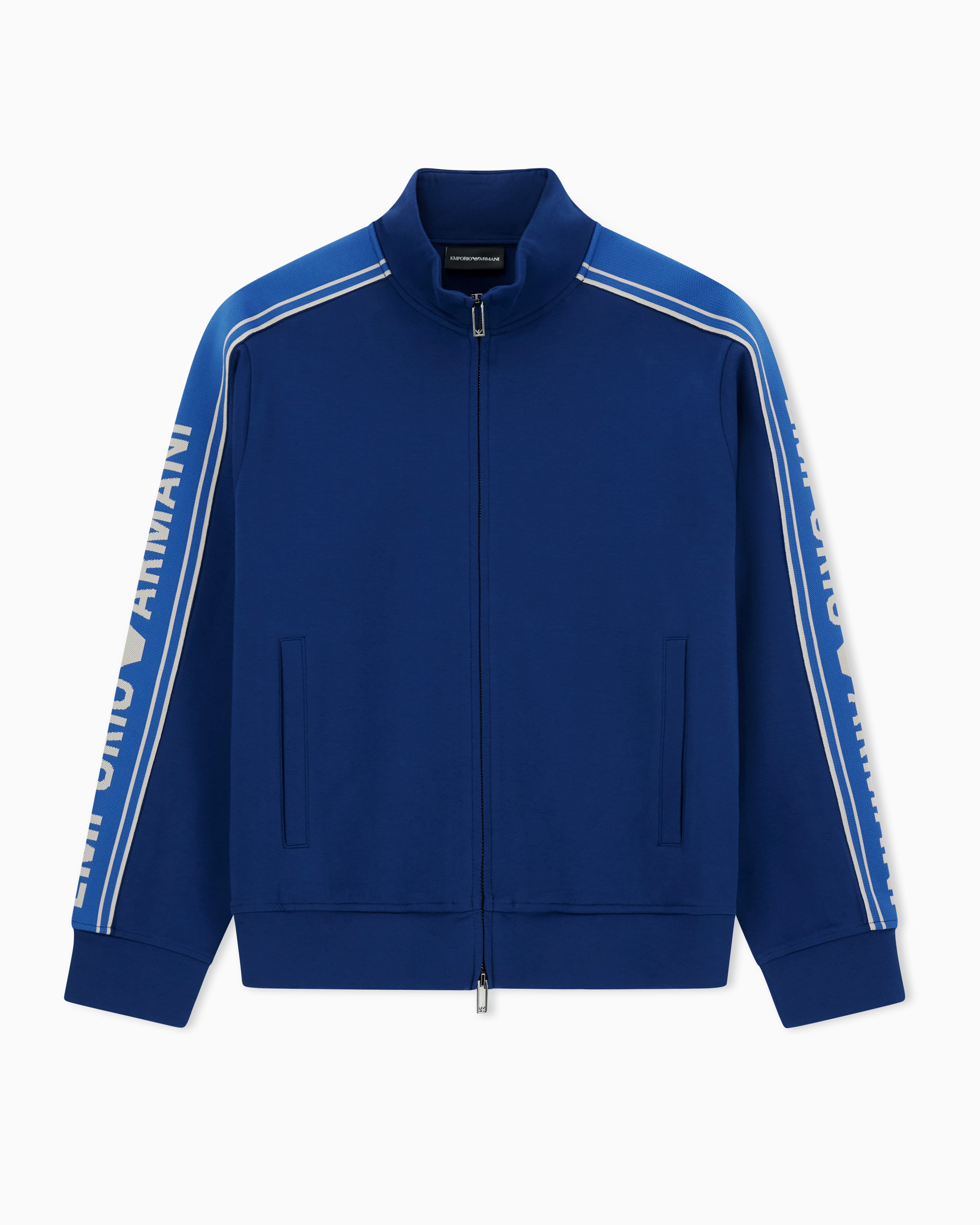 Emporio Armani ASV double-jersey full-zip sweatshirt with logo stripe