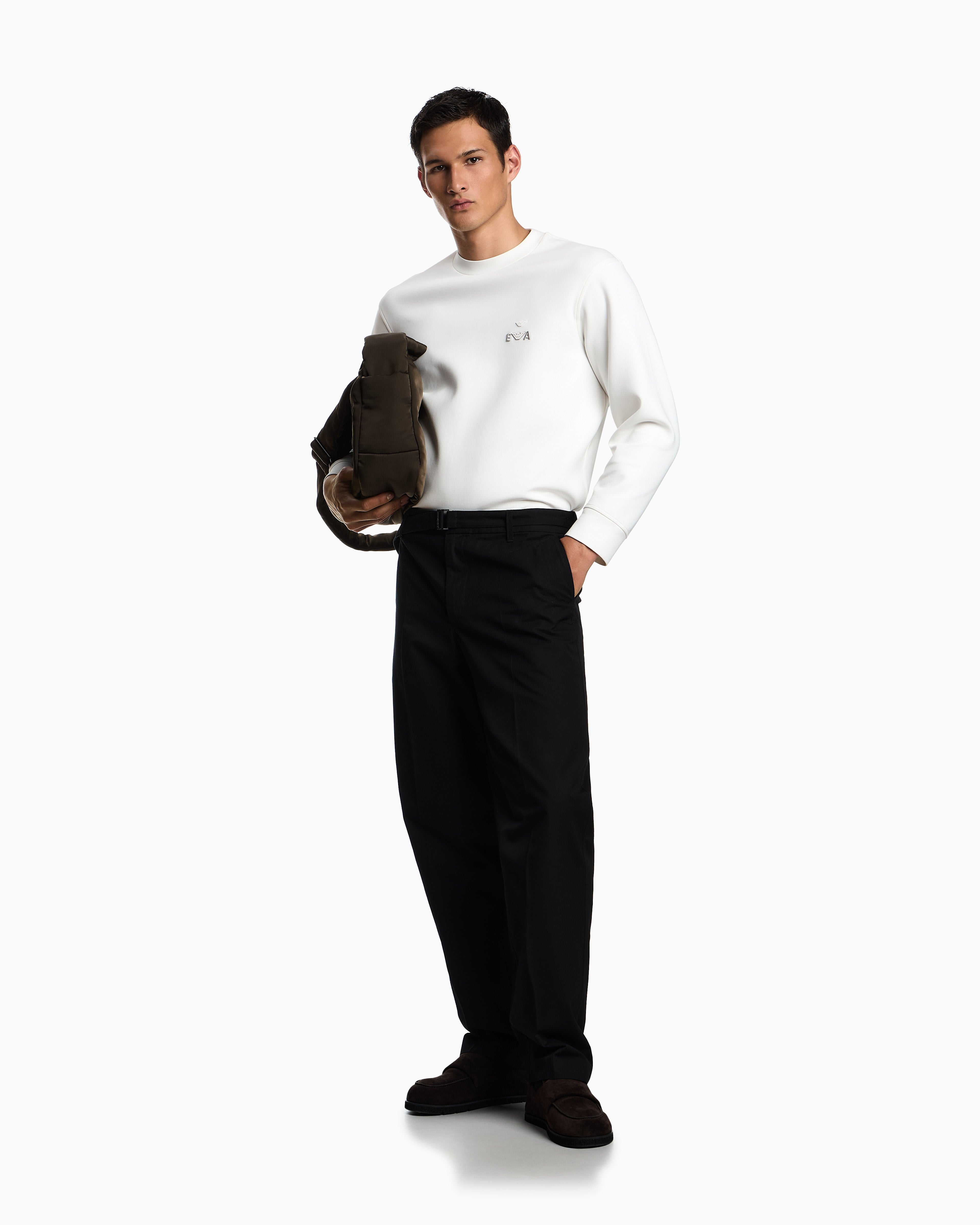 Emporio Armani ASV jersey sweatshirt with super-embossed EA embroidery