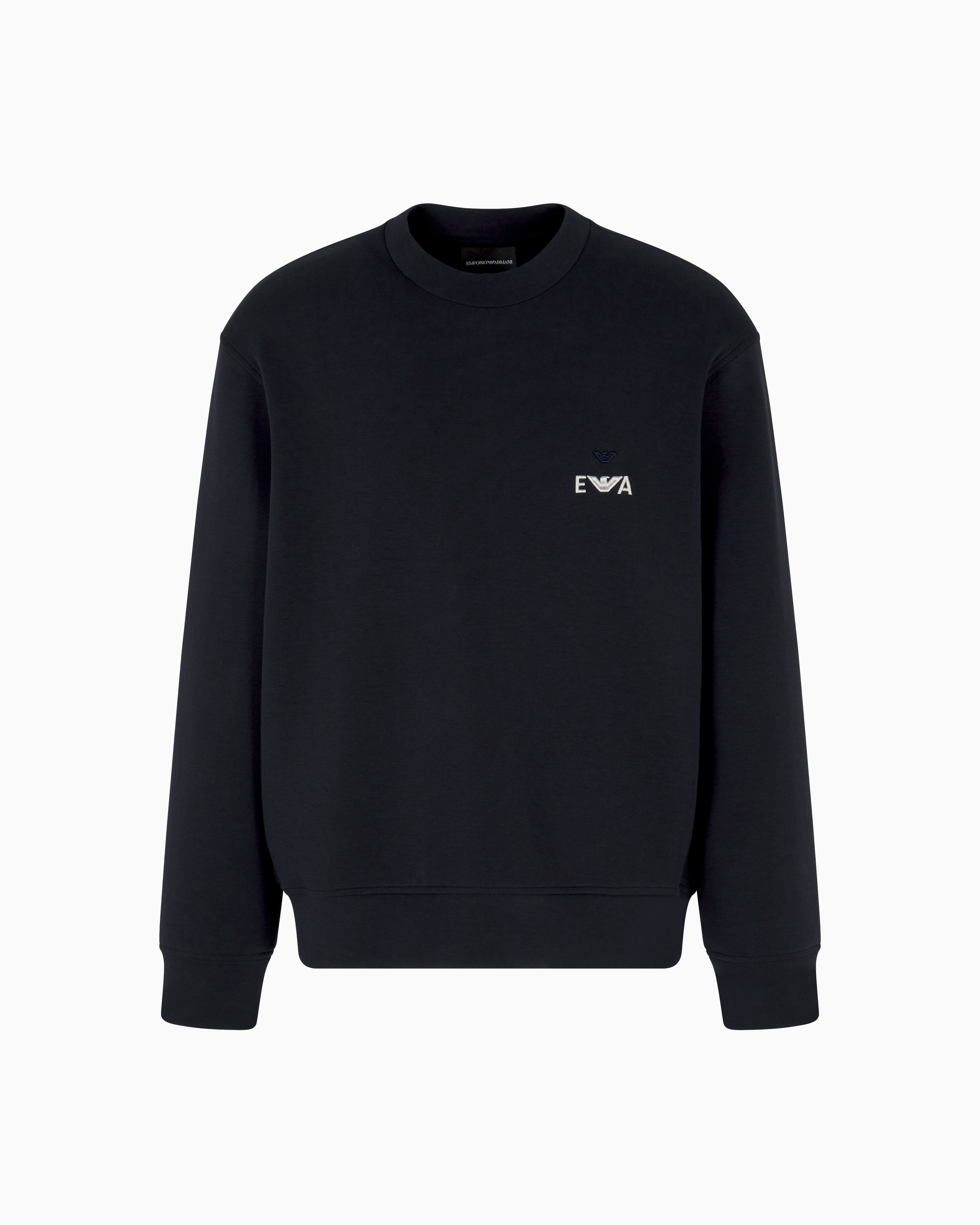 Emporio Armani ASV jersey sweatshirt with super-embossed EA embroidery
