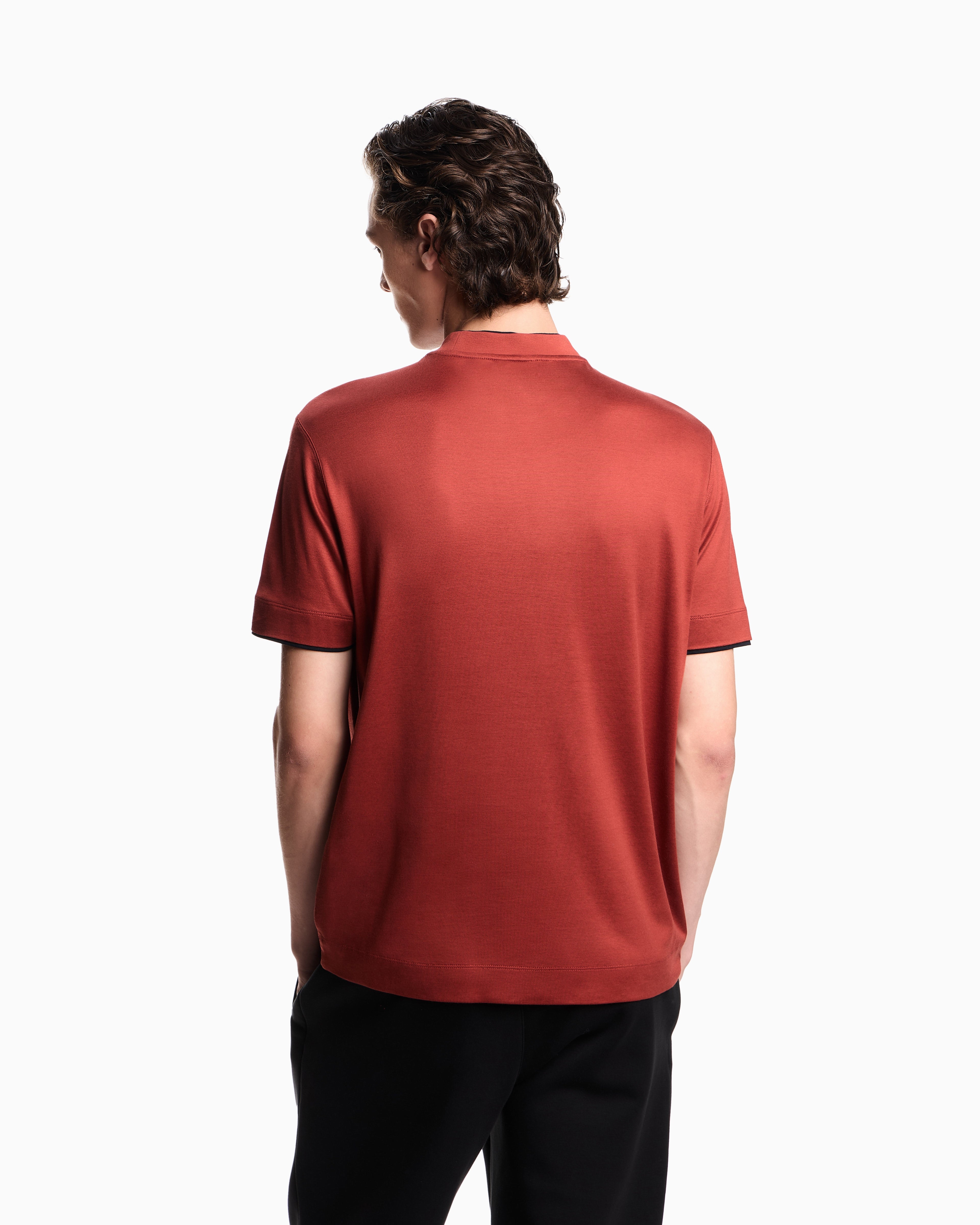 Emporio Armani ASV Lyocell-blend jersey T-shirt with contrasting details