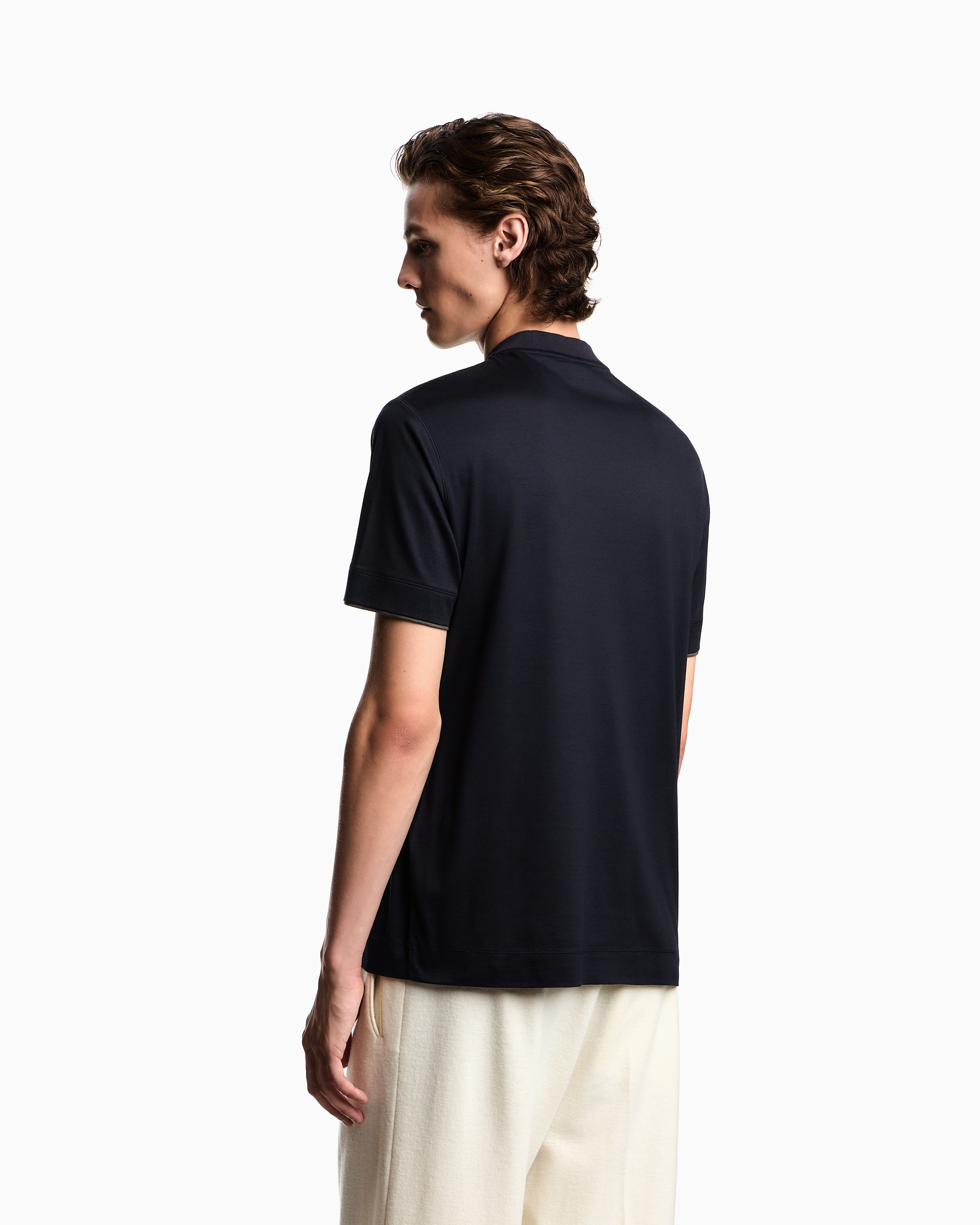 Emporio Armani ASV Lyocell-blend jersey T-shirt with contrasting details