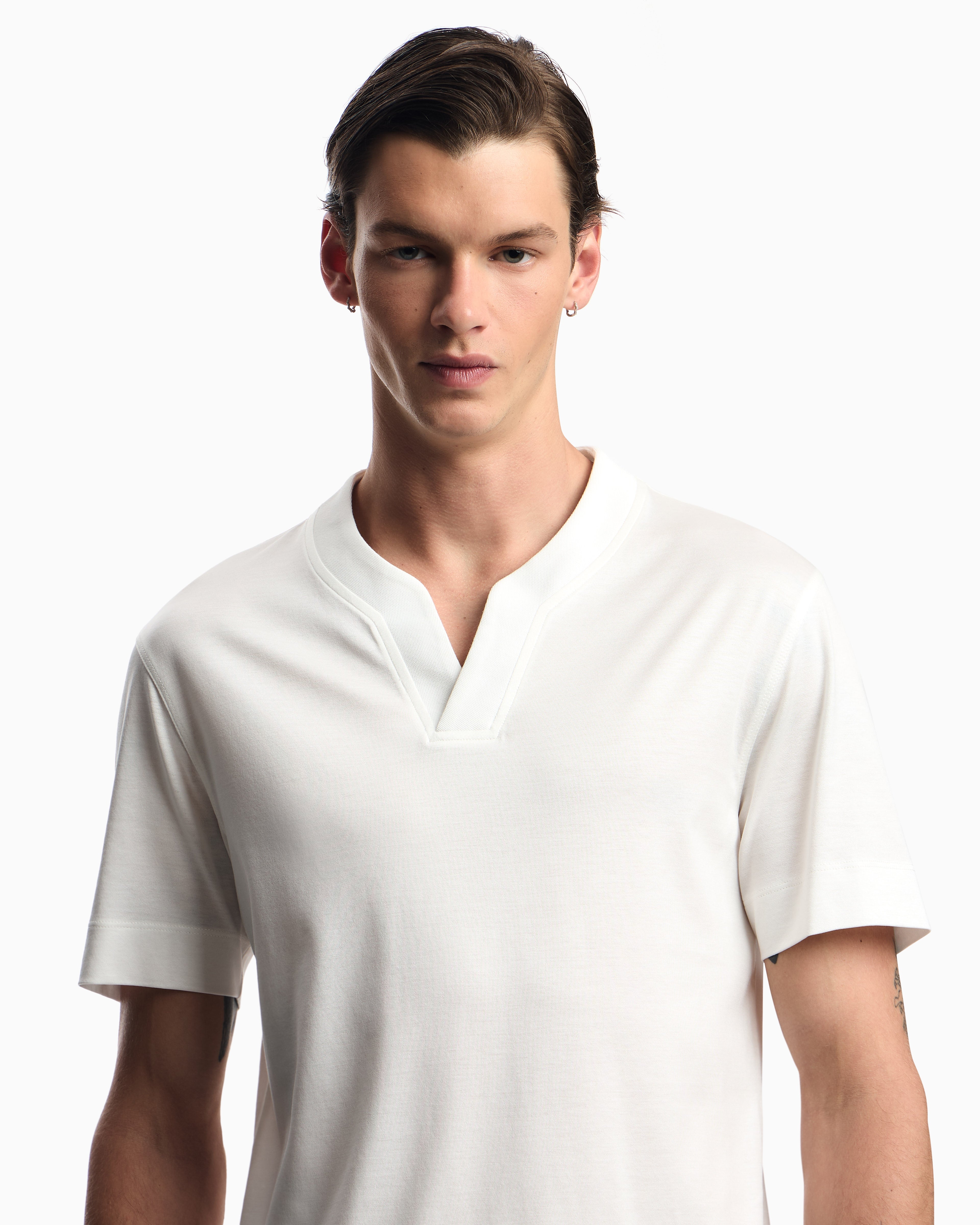 Emporio Armani ASV Lyocell T-shirt with V notch