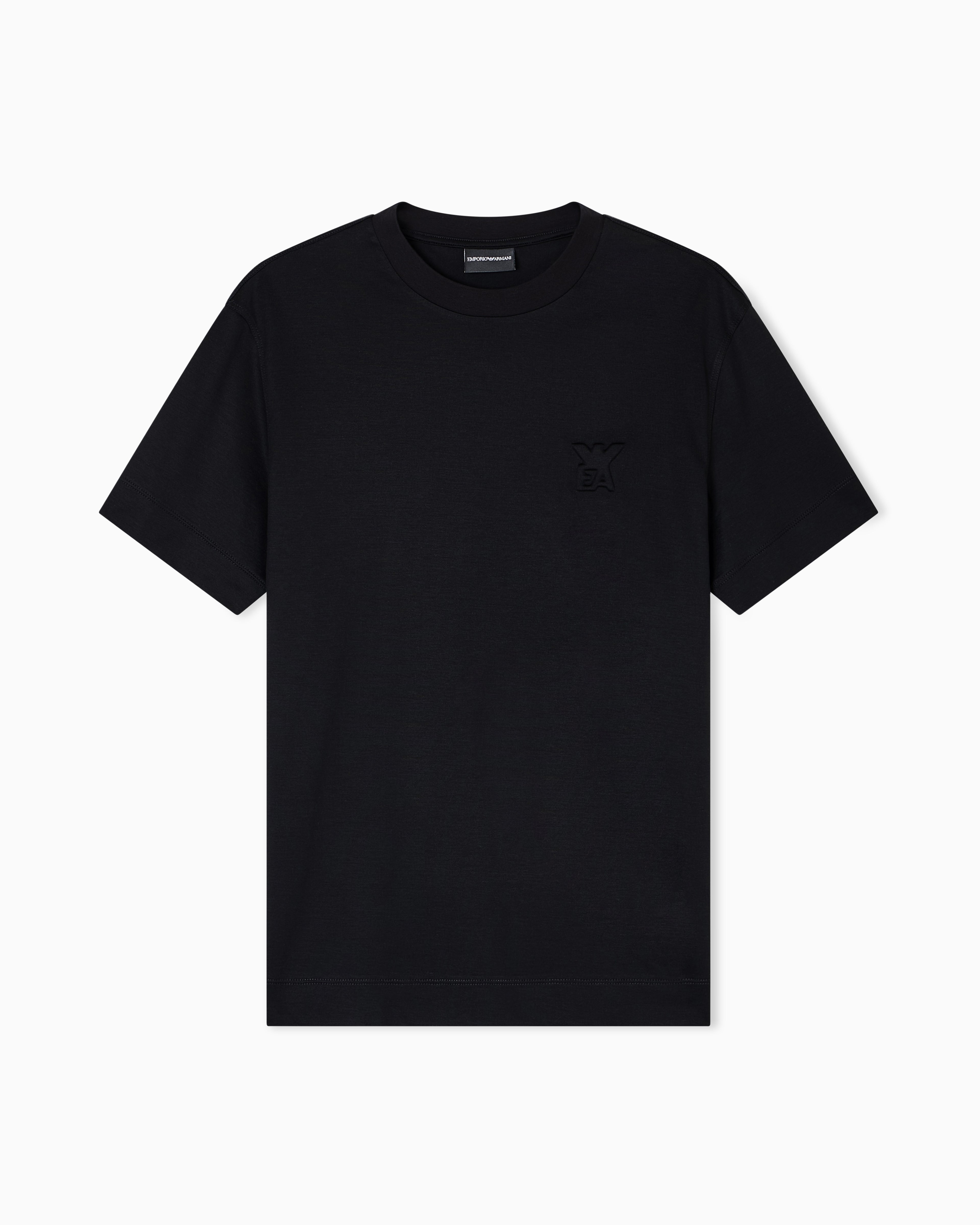 Emporio Armani ASV Lyocell jersey blend T-shirt with domed logo