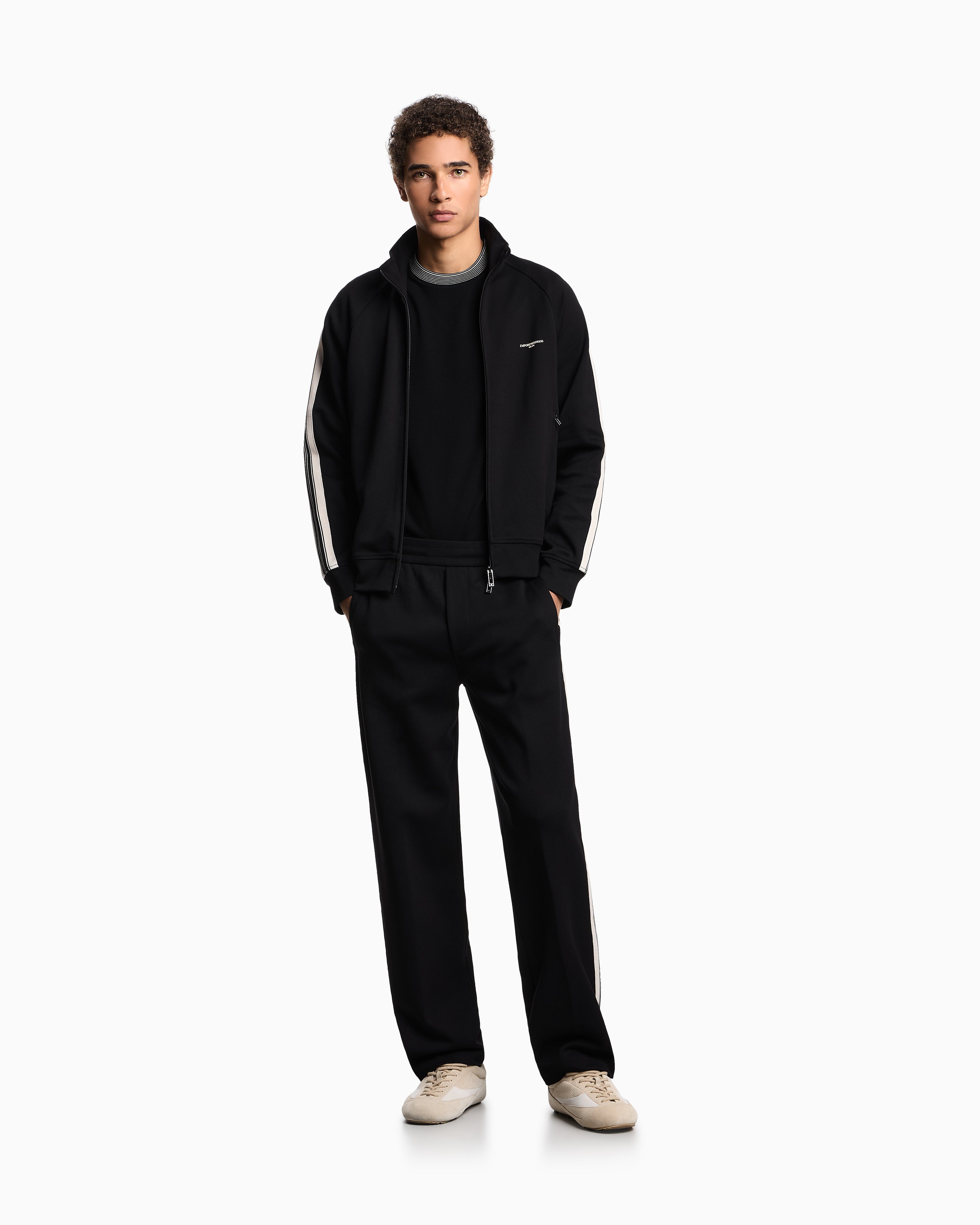 Emporio Armani ASV piqué T-shirt with super-embossed EA embroidery