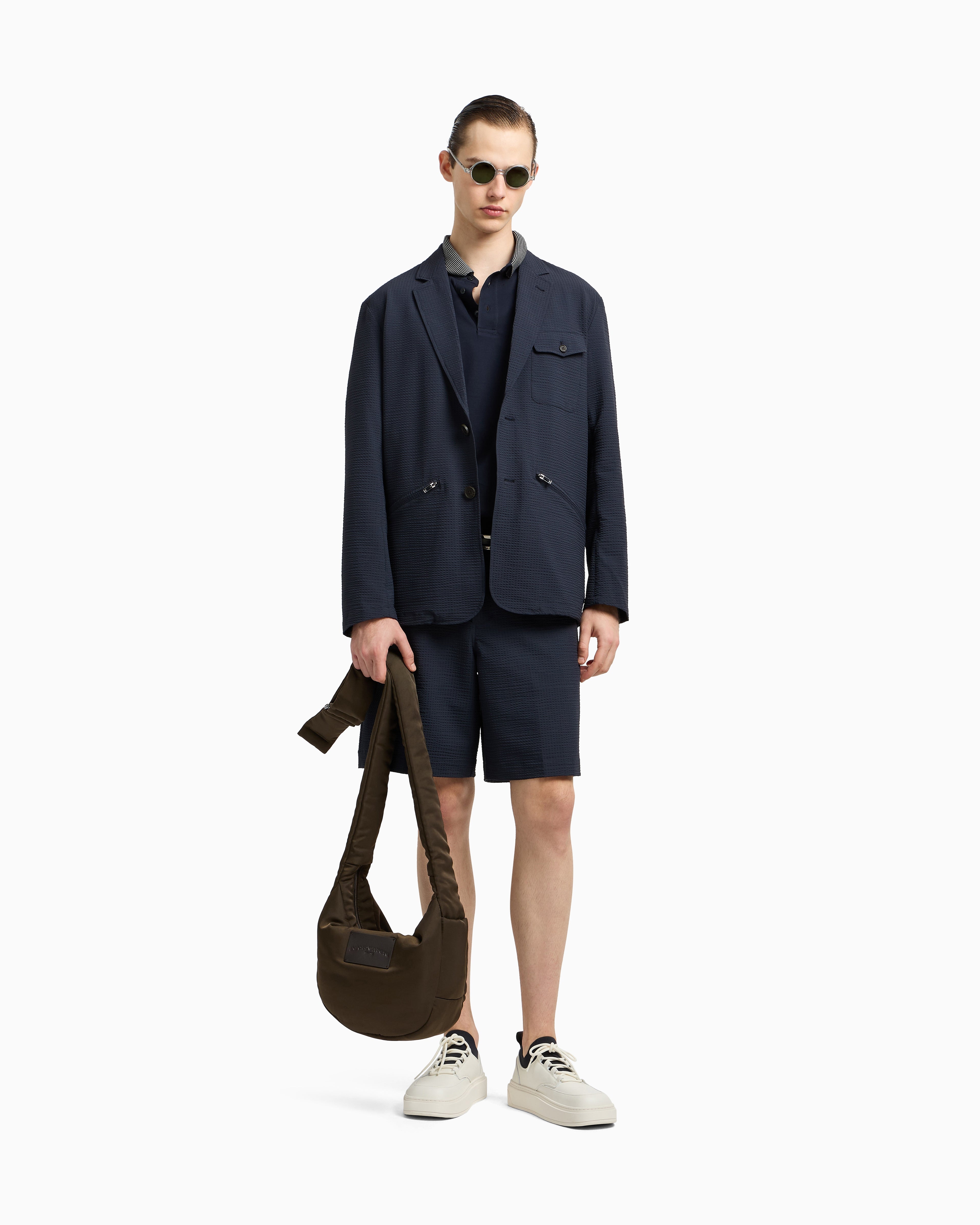 Emporio Armani Piqué polo shirt with super-embossed EA embroidery