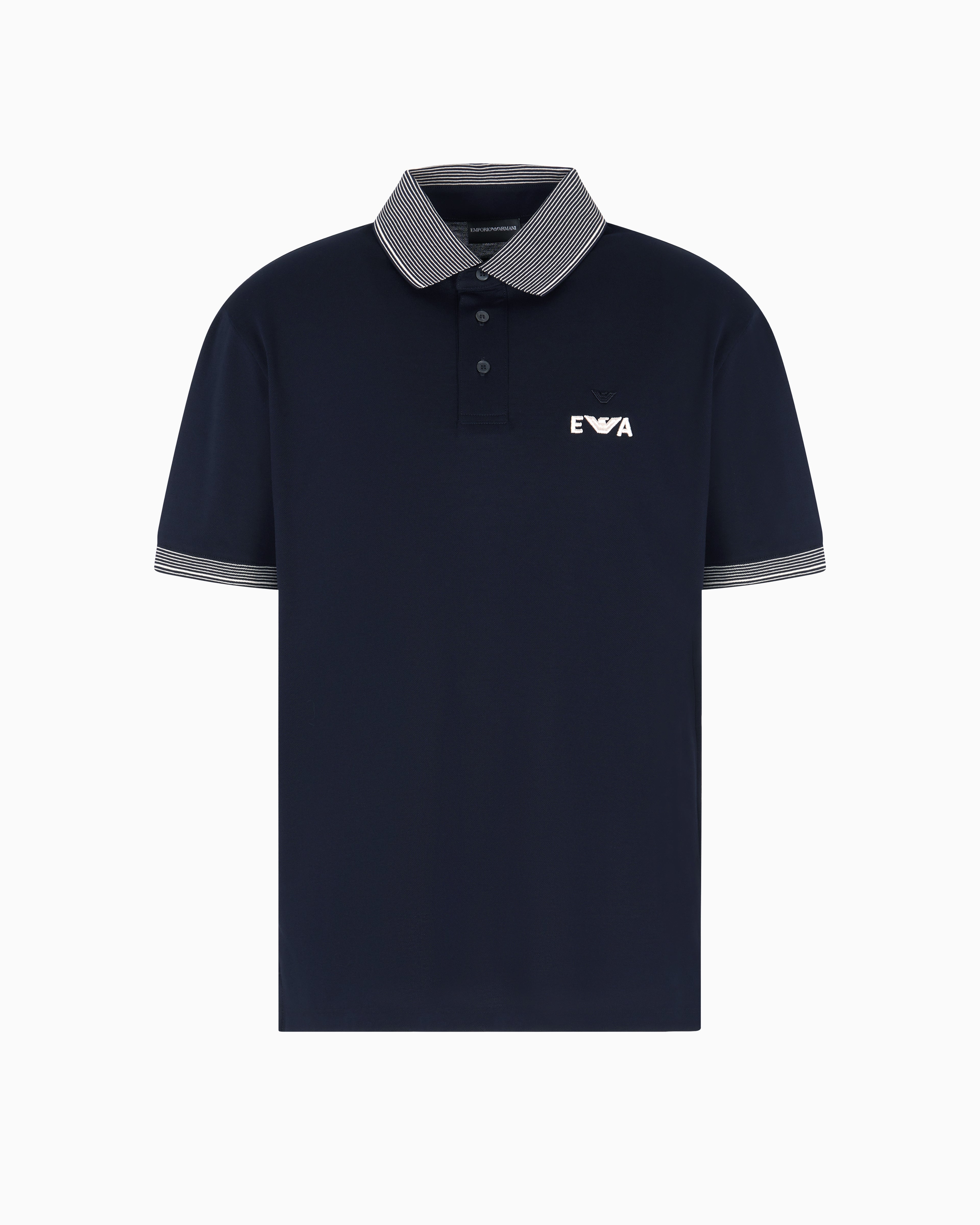Emporio Armani Piqué polo shirt with super-embossed EA embroidery