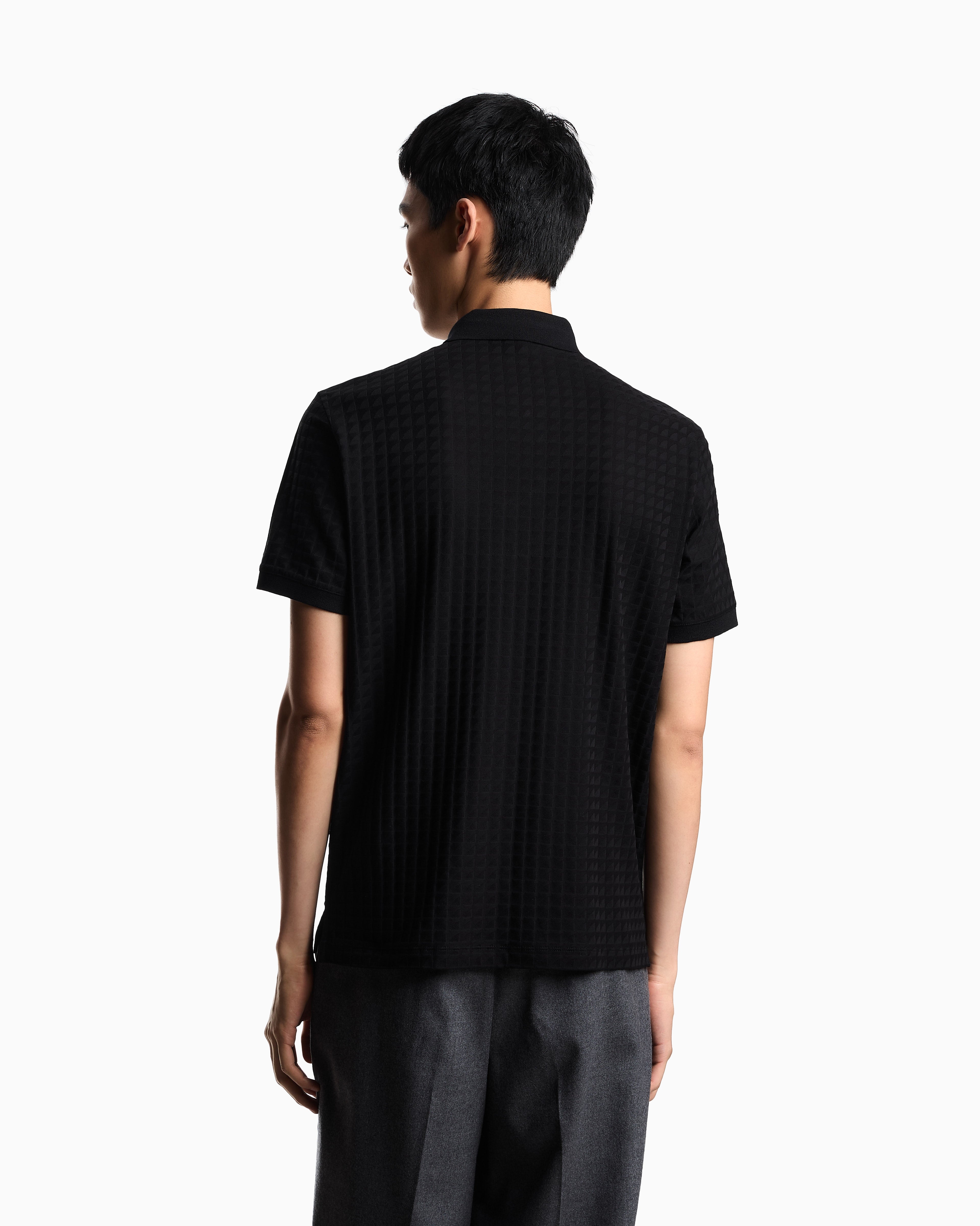 Emporio Armani Jacquard jersey polo shirt