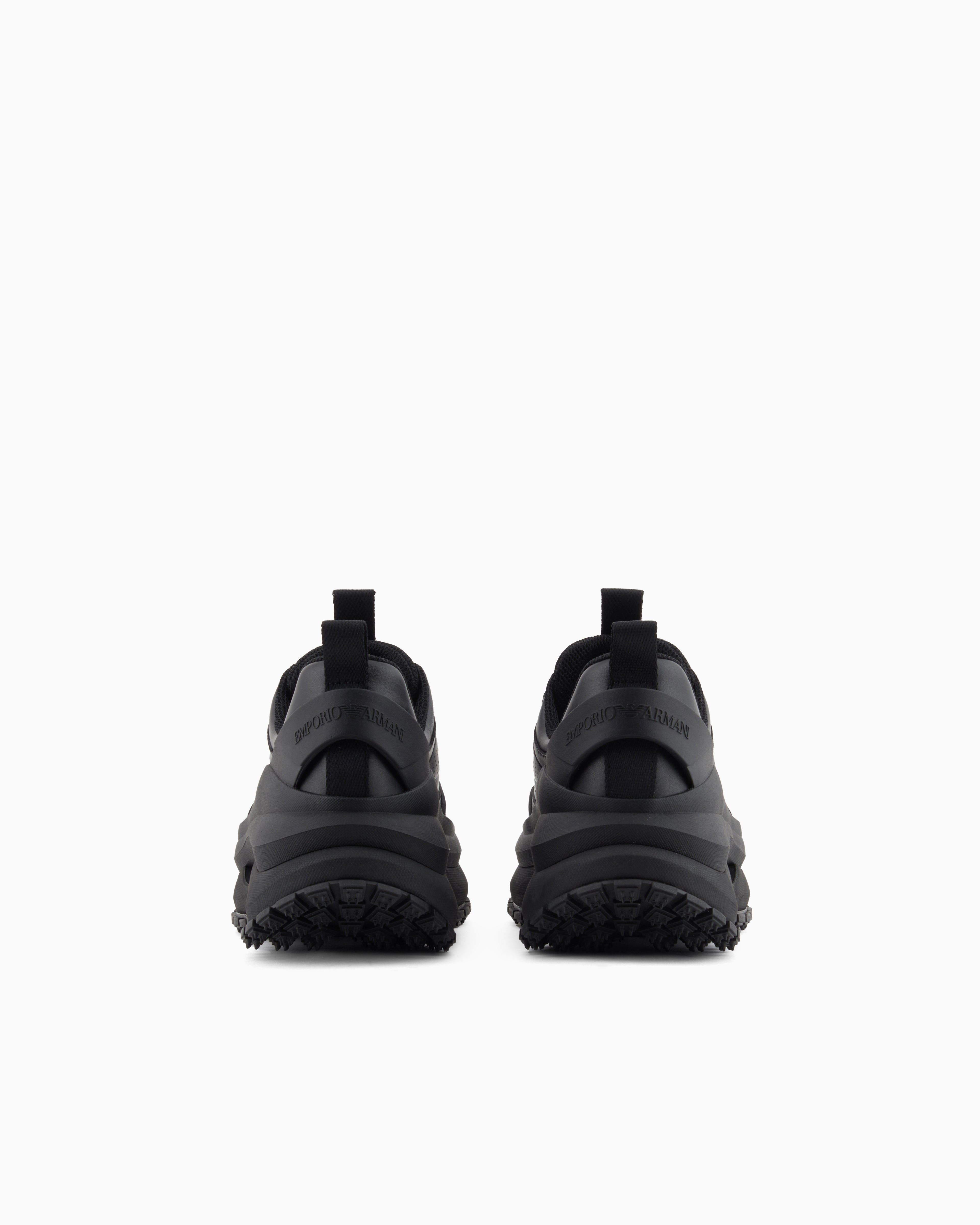 Emporio Armani Chunky Leather Sneakers Black