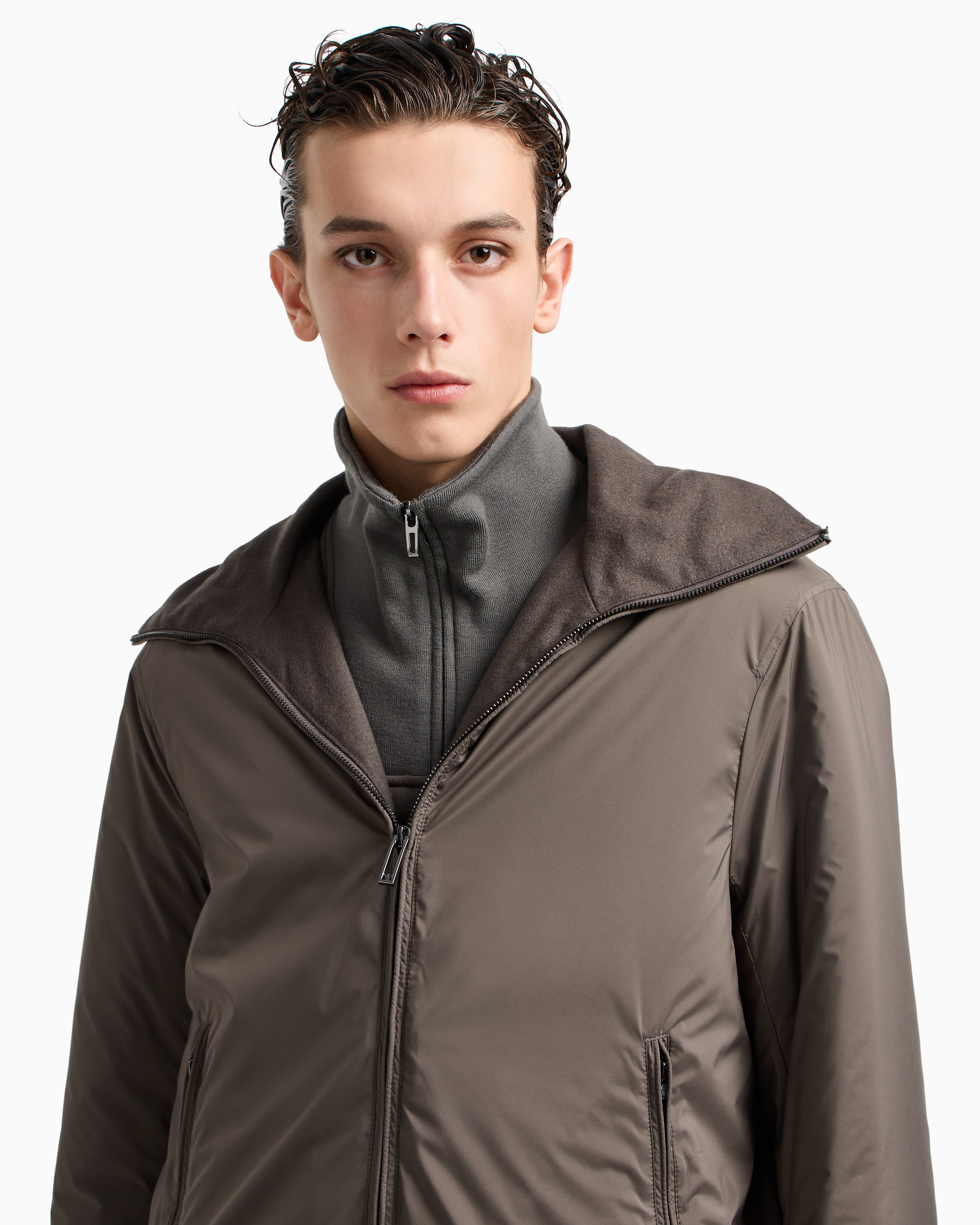Emporio Armani Travel Essentials water-repellent nylon hooded jacket