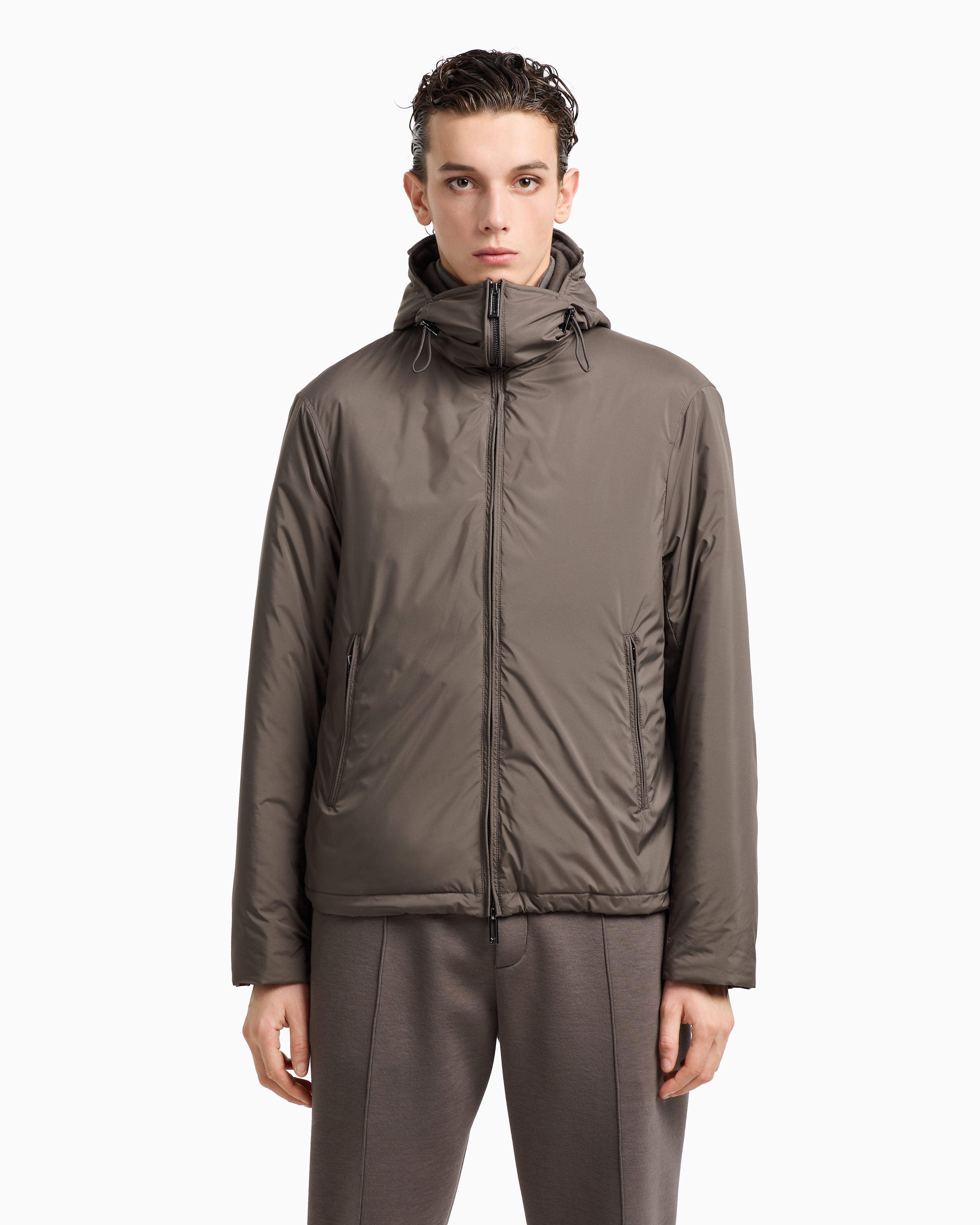 Emporio Armani Travel Essentials water-repellent nylon hooded jacket
