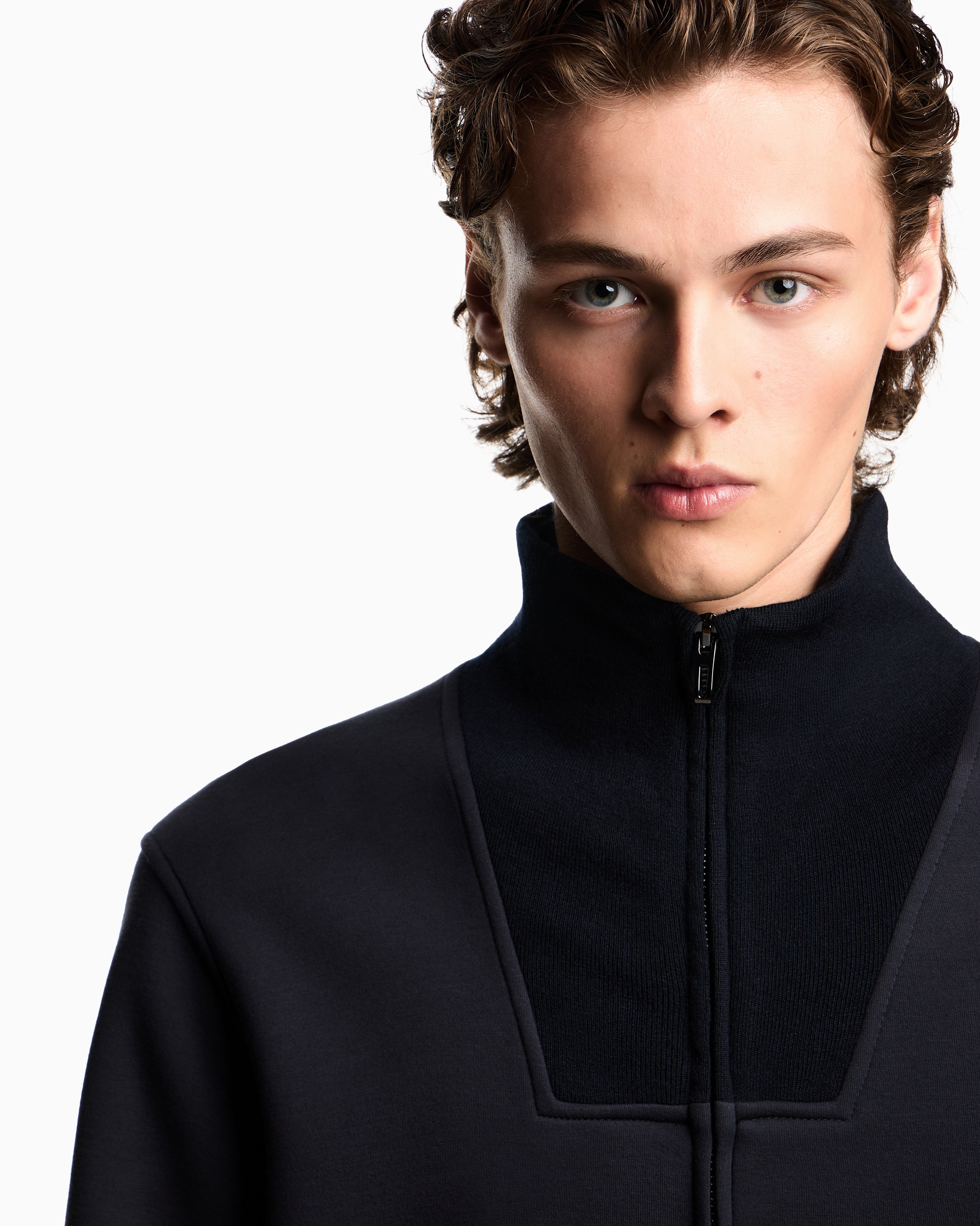 Emporio Armani Travel Essentials full-zip sweatshirt in double jersey
