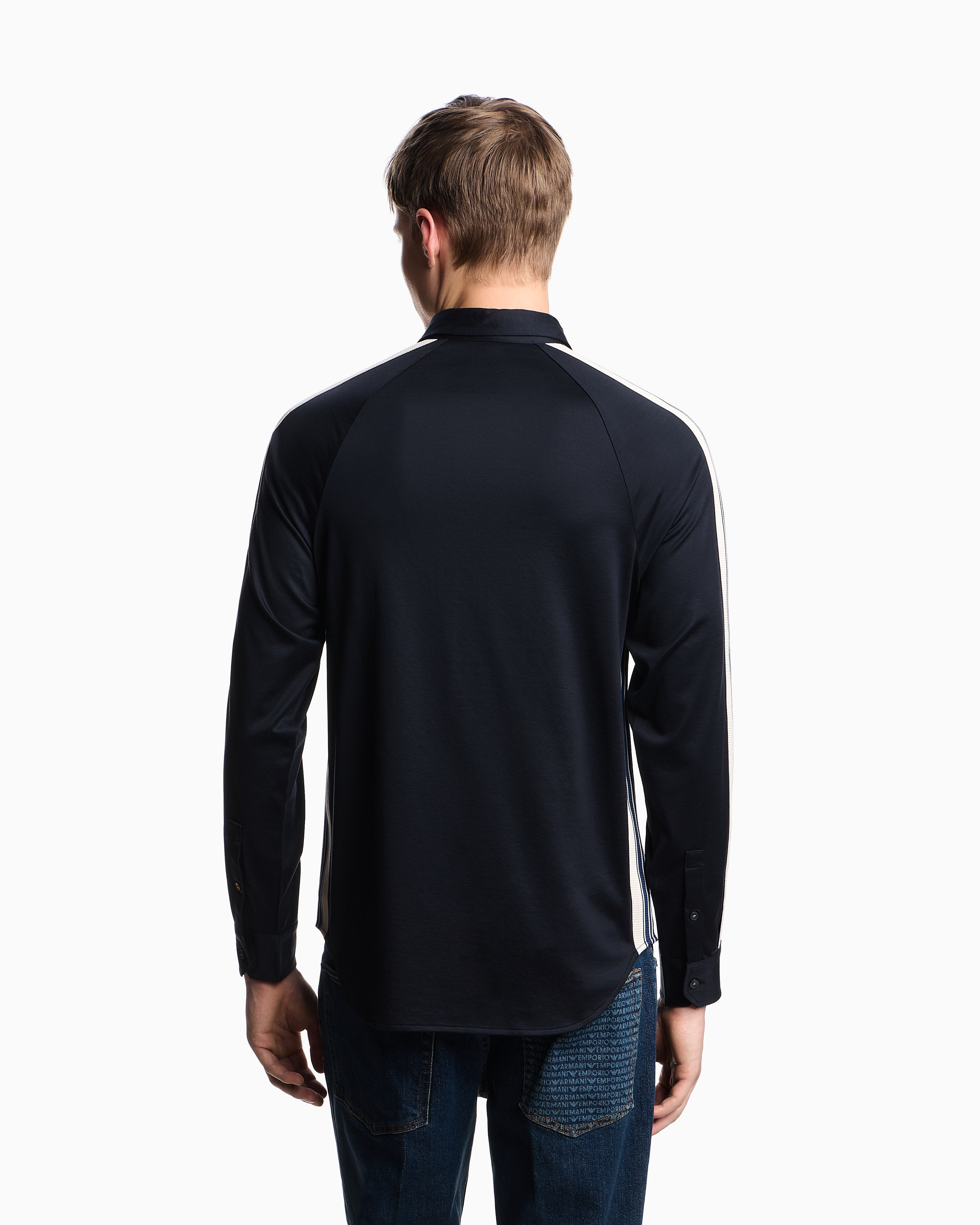 Emporio Armani ASV slim-fit shirt in Lyocell-blend jersey with bands