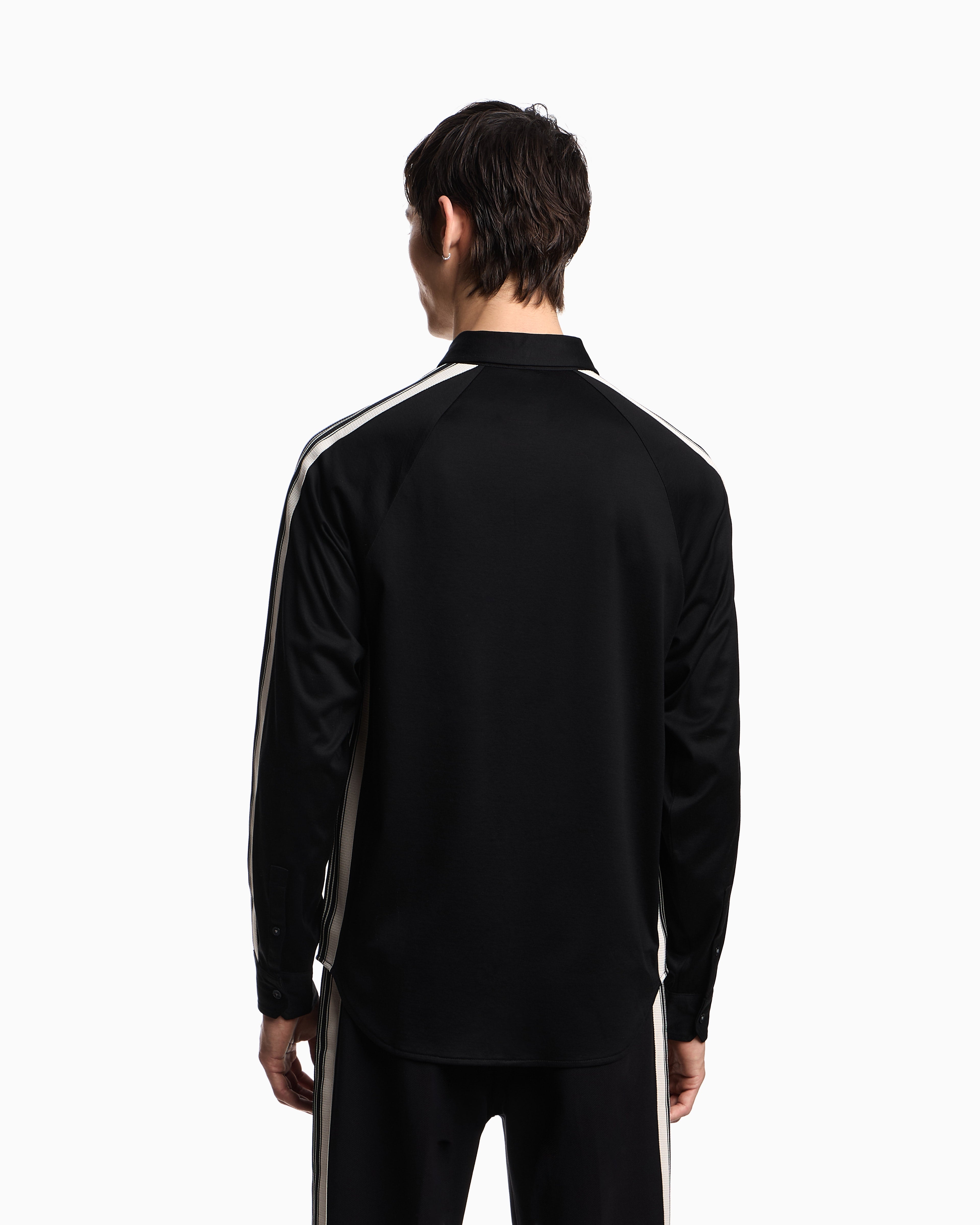 Emporio Armani ASV slim-fit shirt in Lyocell-blend jersey with bands
