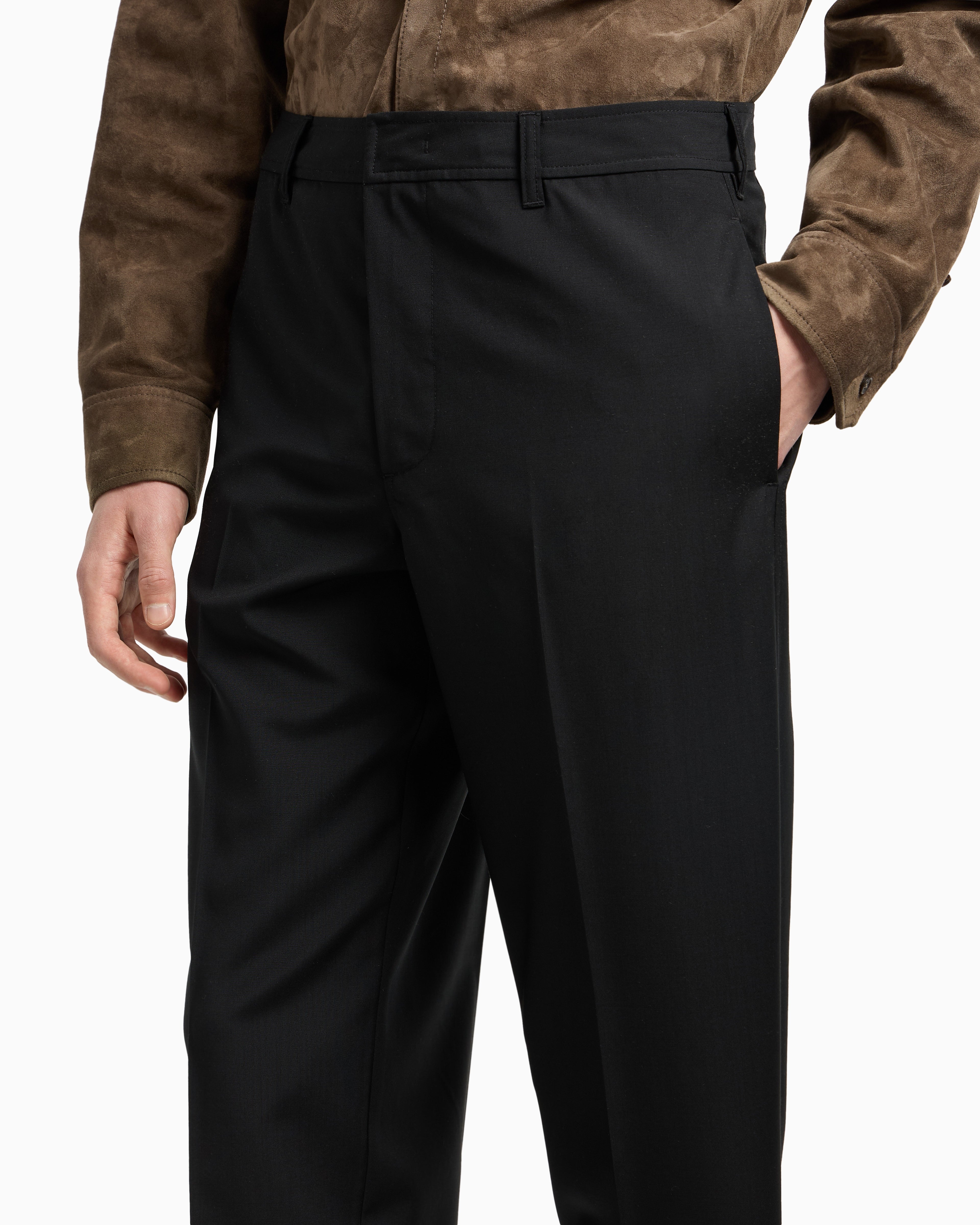 Emporio Armani Wool poplin chinos