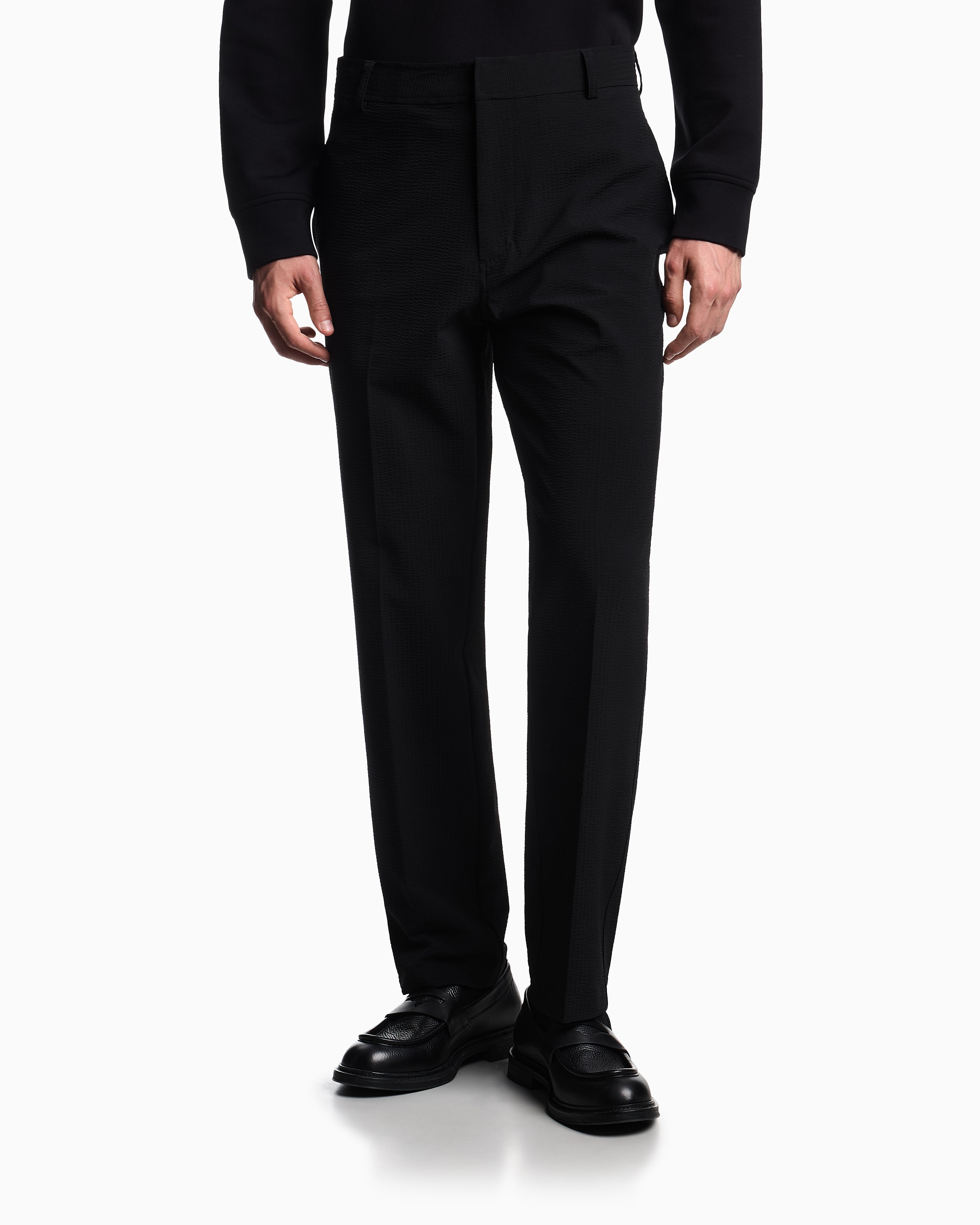 Emporio Armani Nylon seersucker chinos