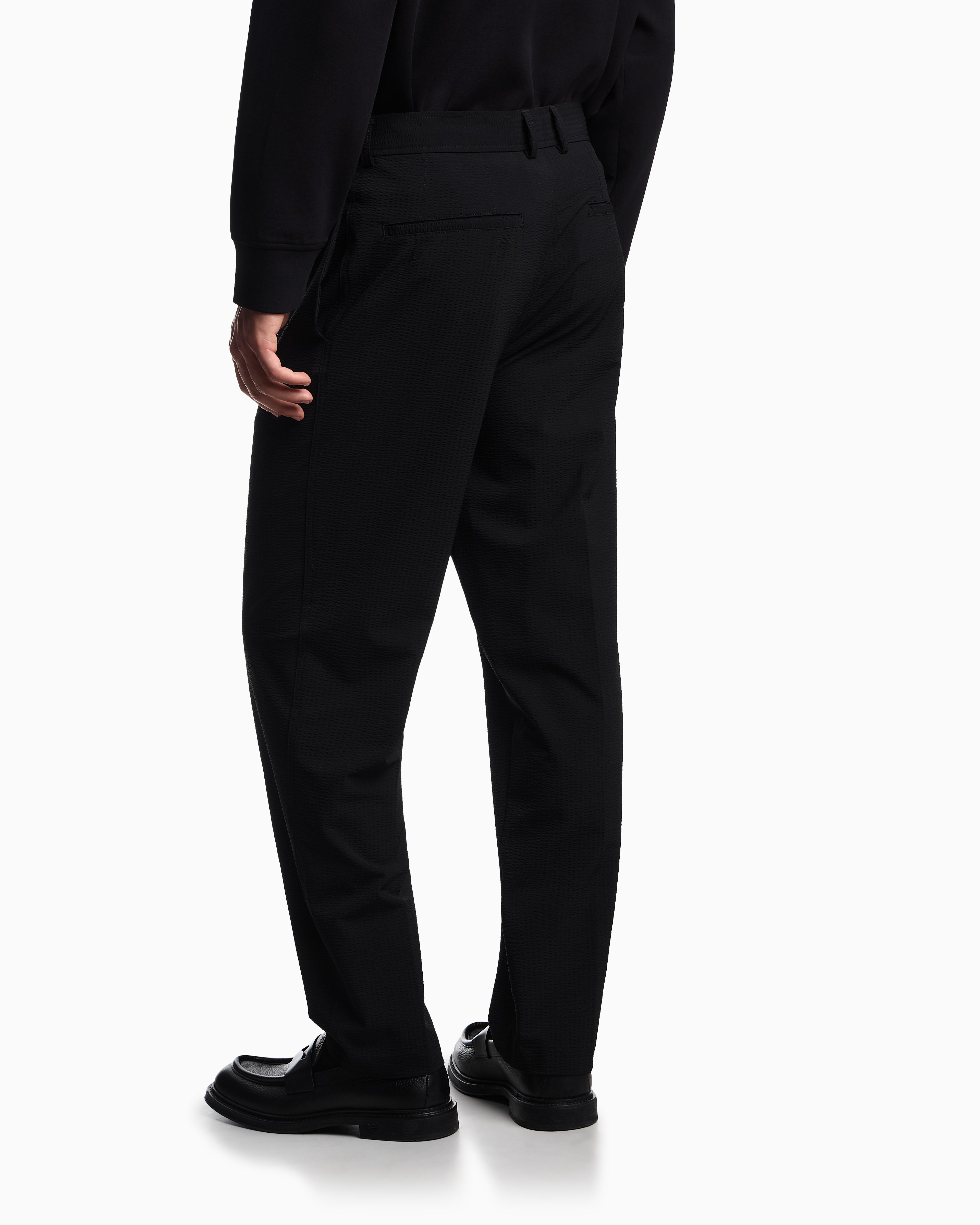 Emporio Armani Nylon seersucker chinos