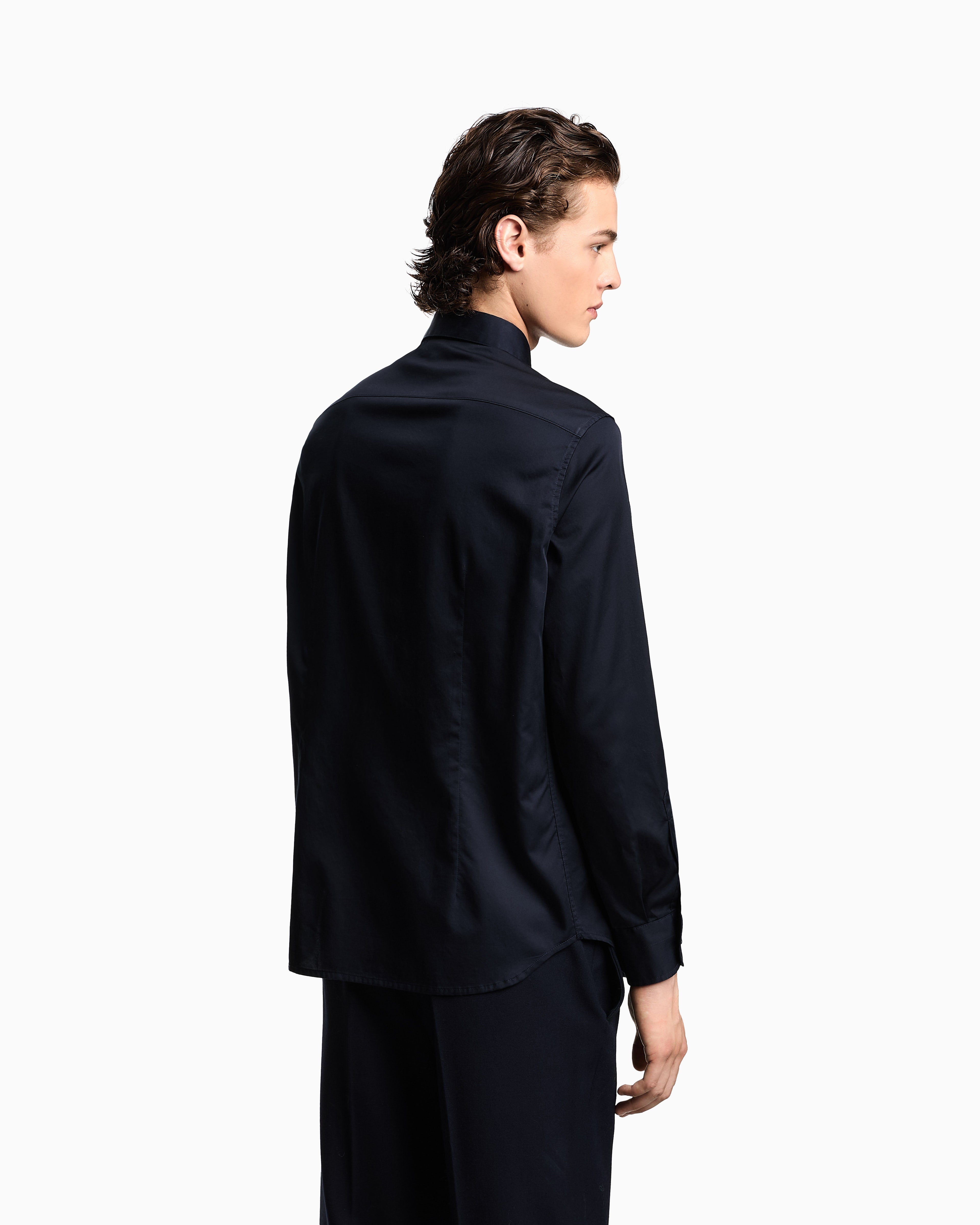Emporio Armani Pima cotton shirt with piping