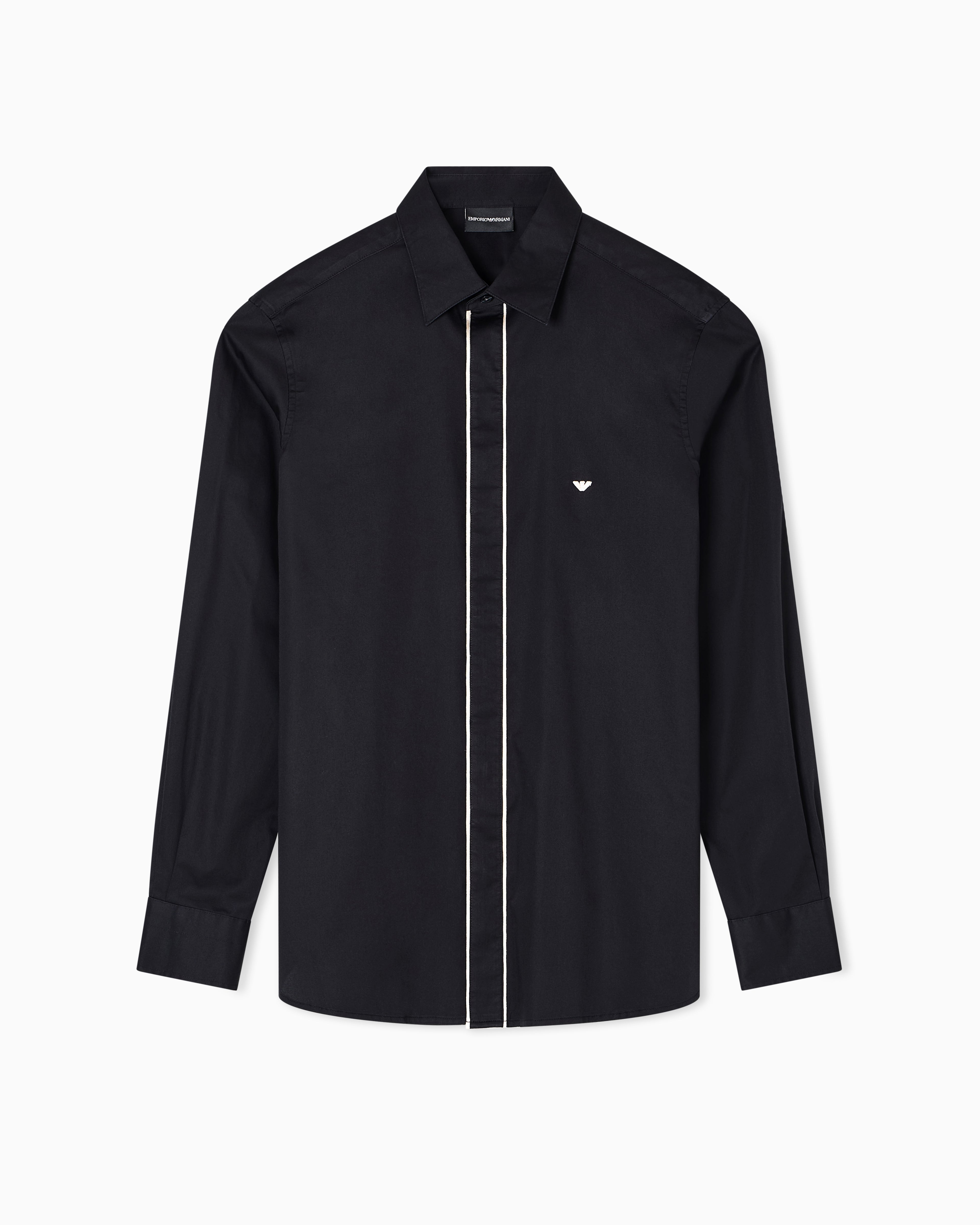 Emporio Armani Pima cotton shirt with piping