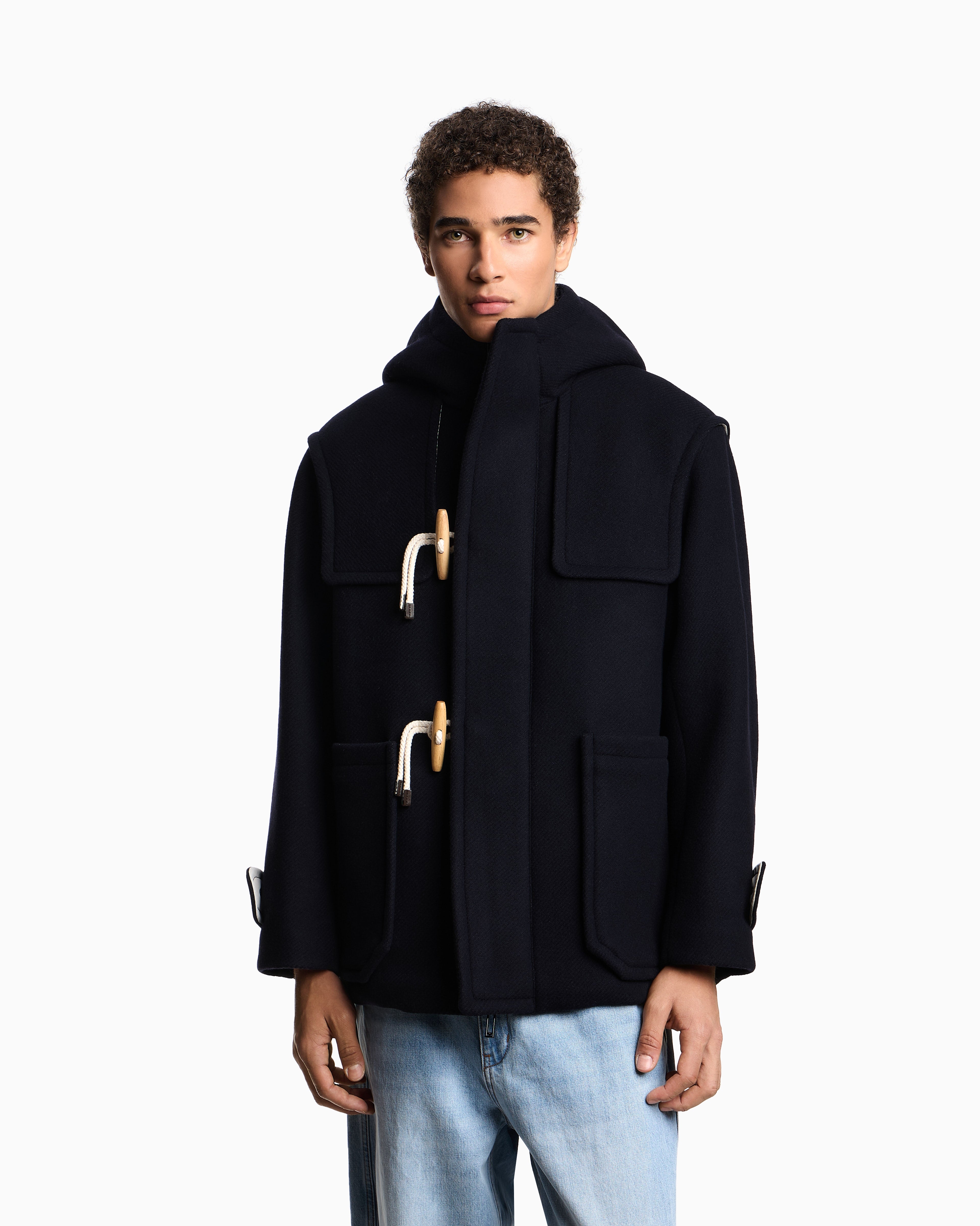 Emporio Armani Virgin-wool cloth duffel coat