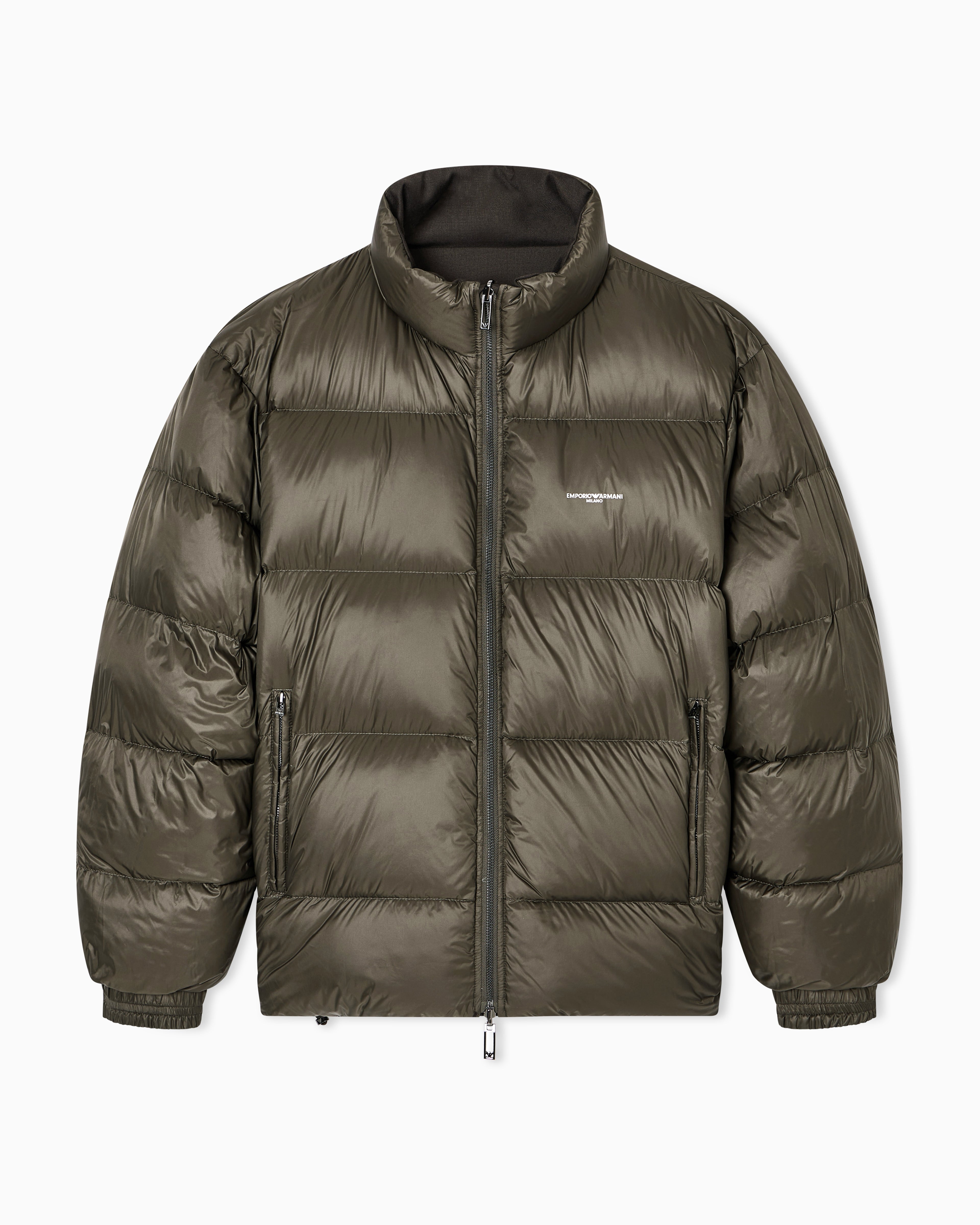 Emporio Armani Reversible wool-blend twill down jacket