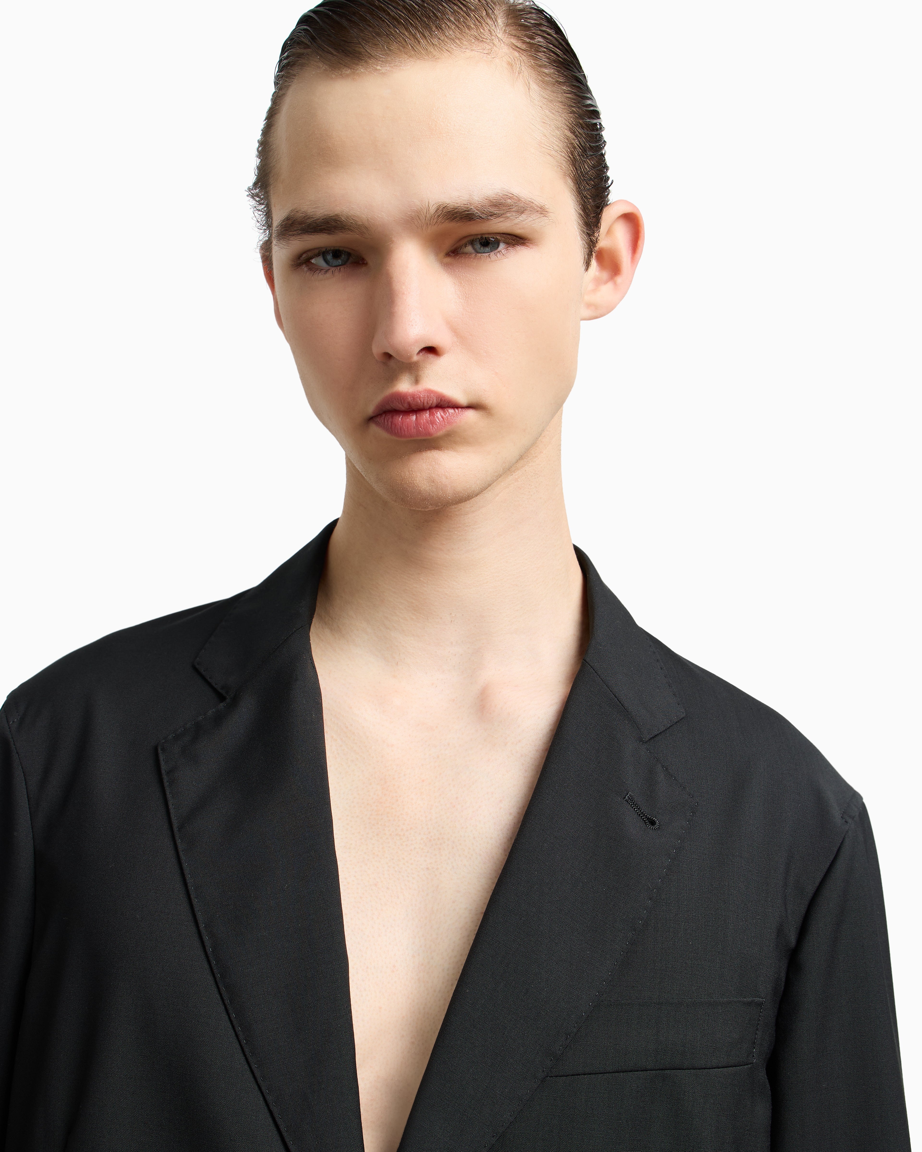 Emporio Armani Wool poplin single-breasted jacket