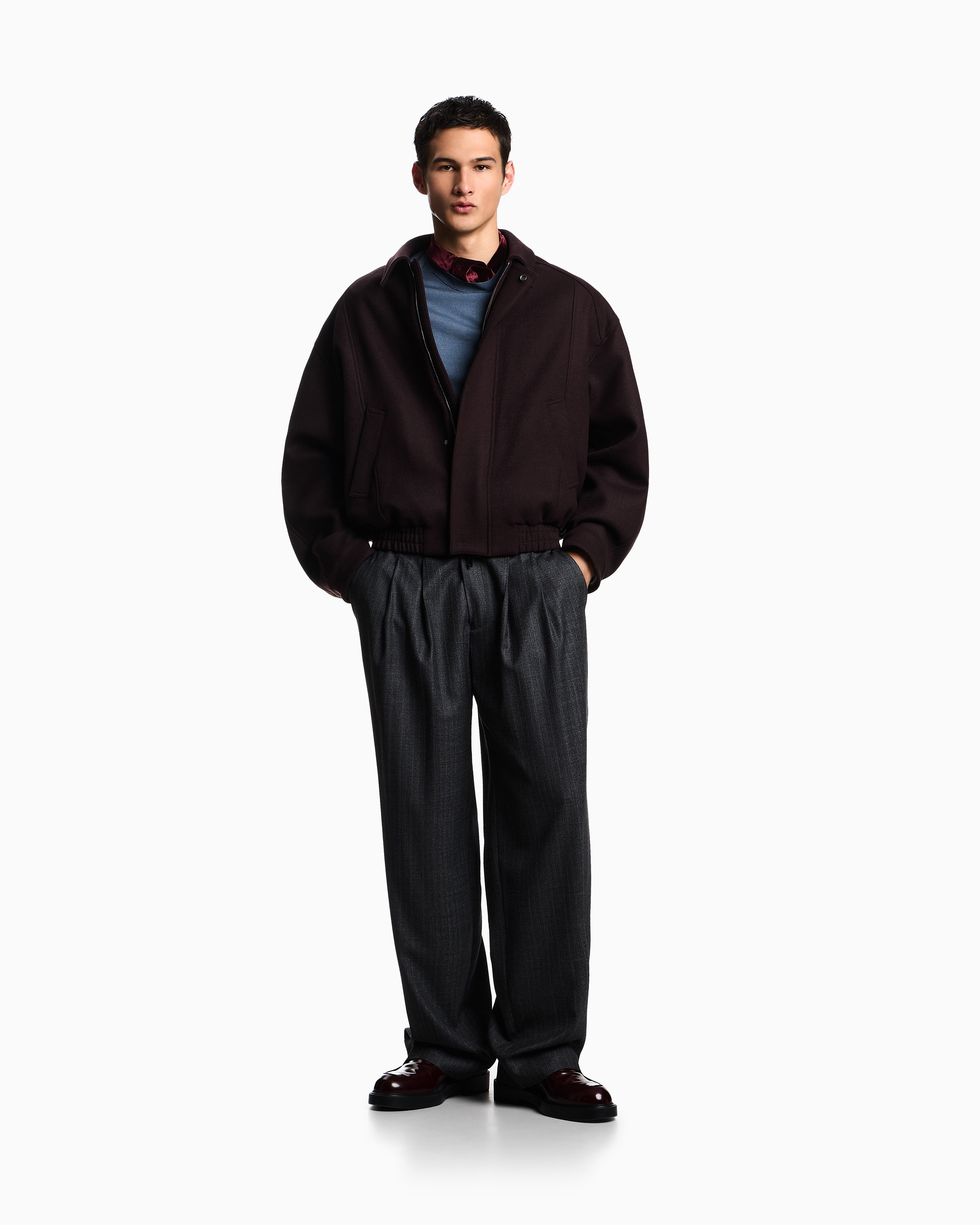 Emporio Armani ASV plain-knit jumper in a Lyocell and wool blend