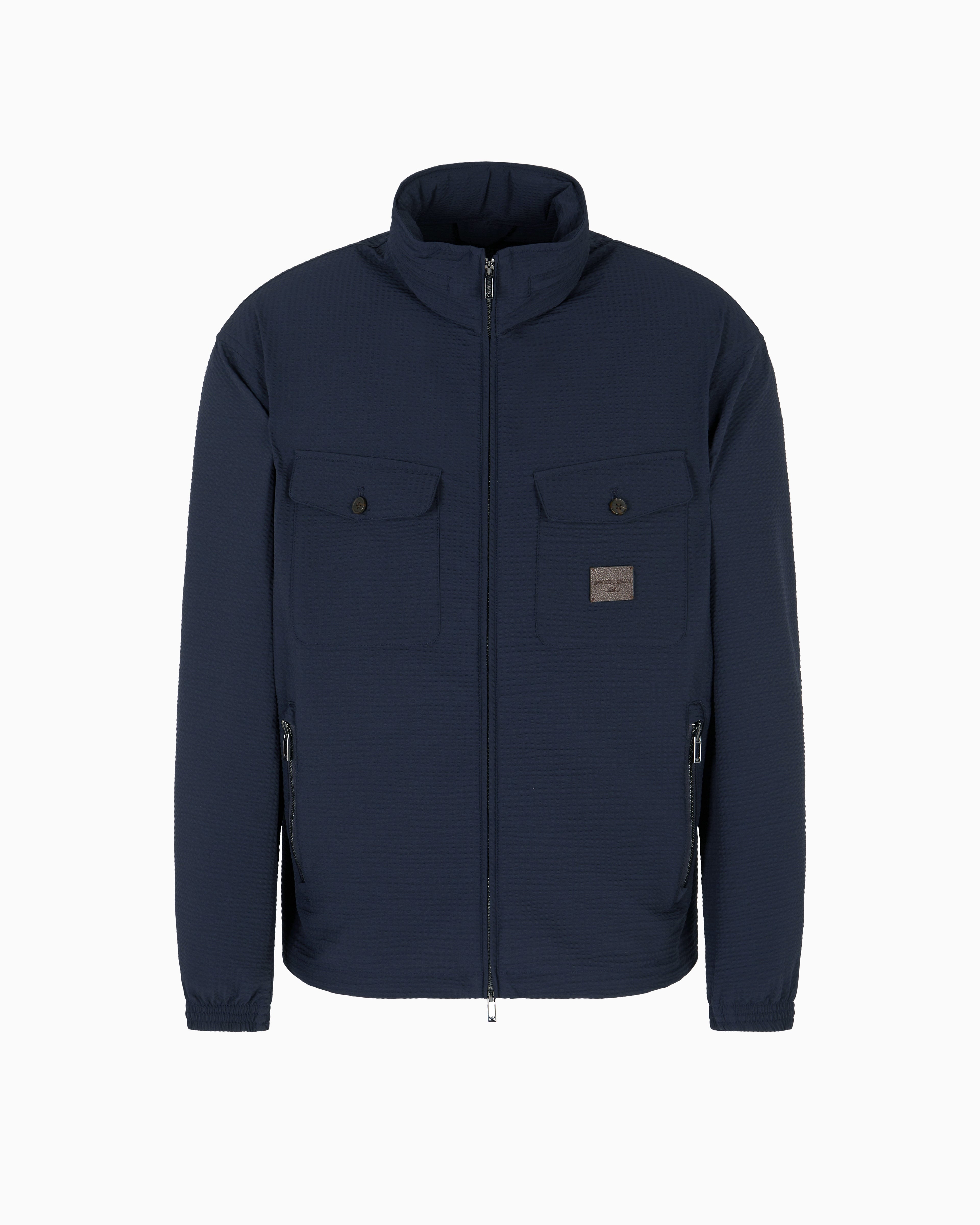 Emporio Armani Nylon seersucker full-zip blouson