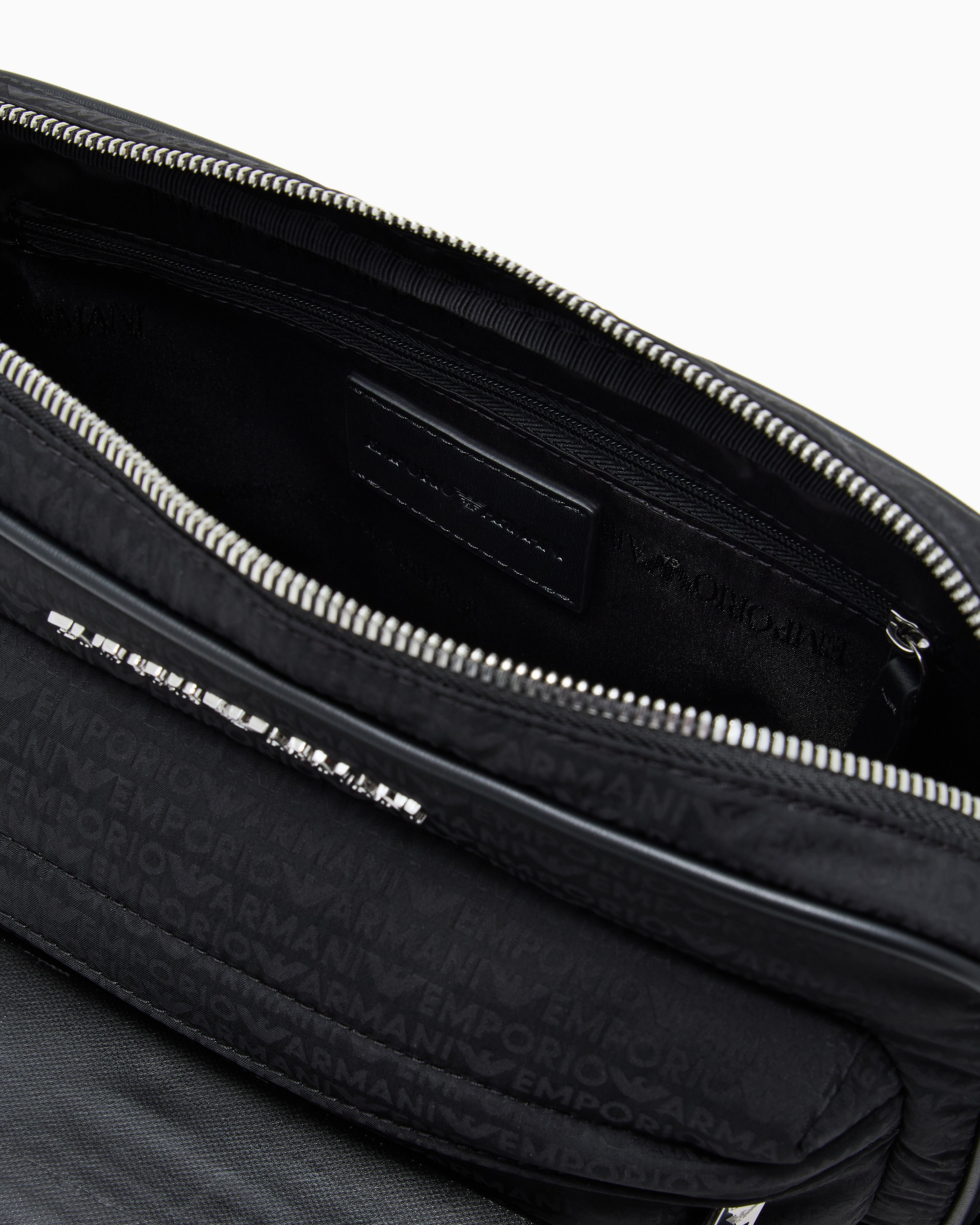 Emporio Armani Nylon camera case with monogram lettering