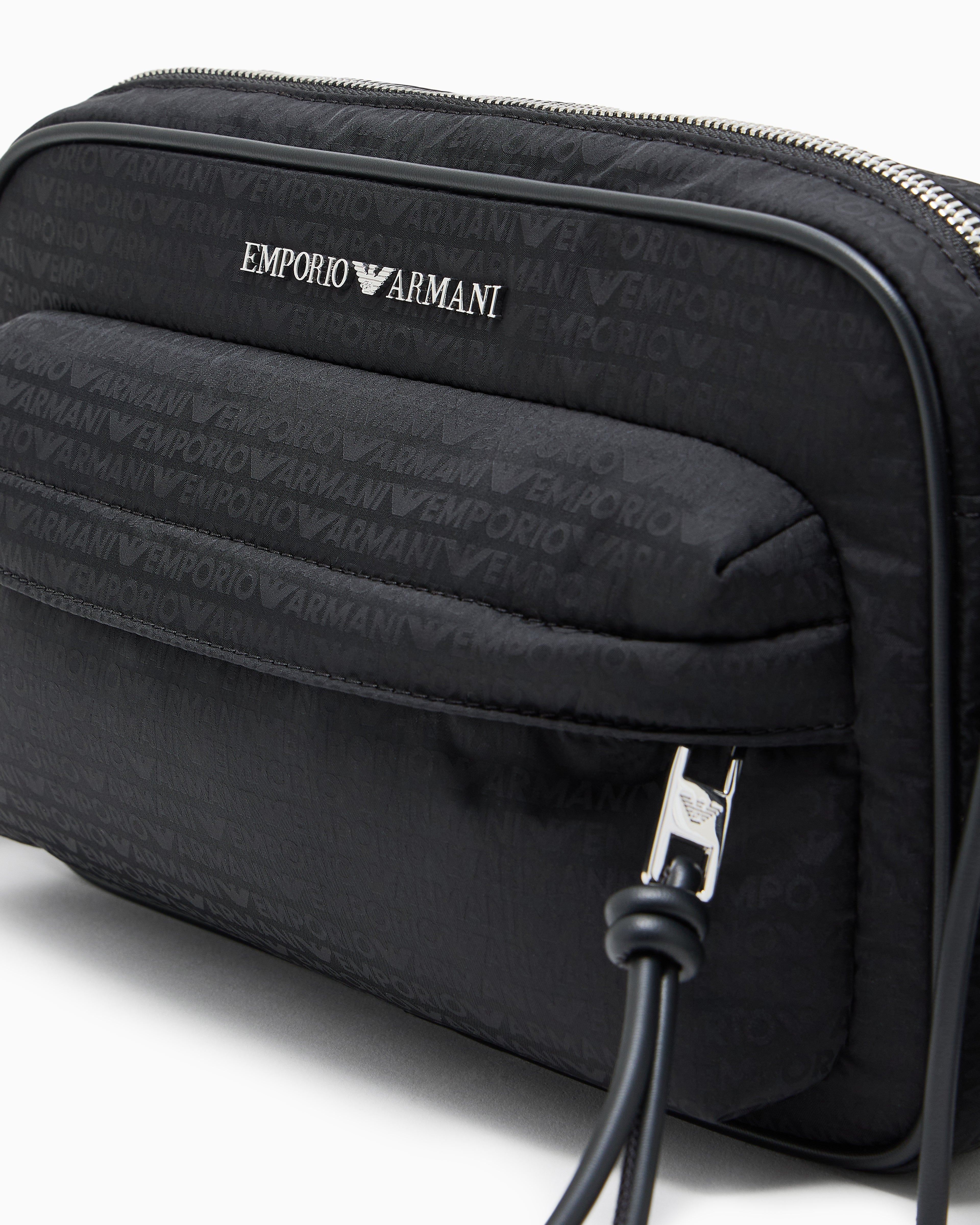 Emporio Armani Nylon camera case with monogram lettering