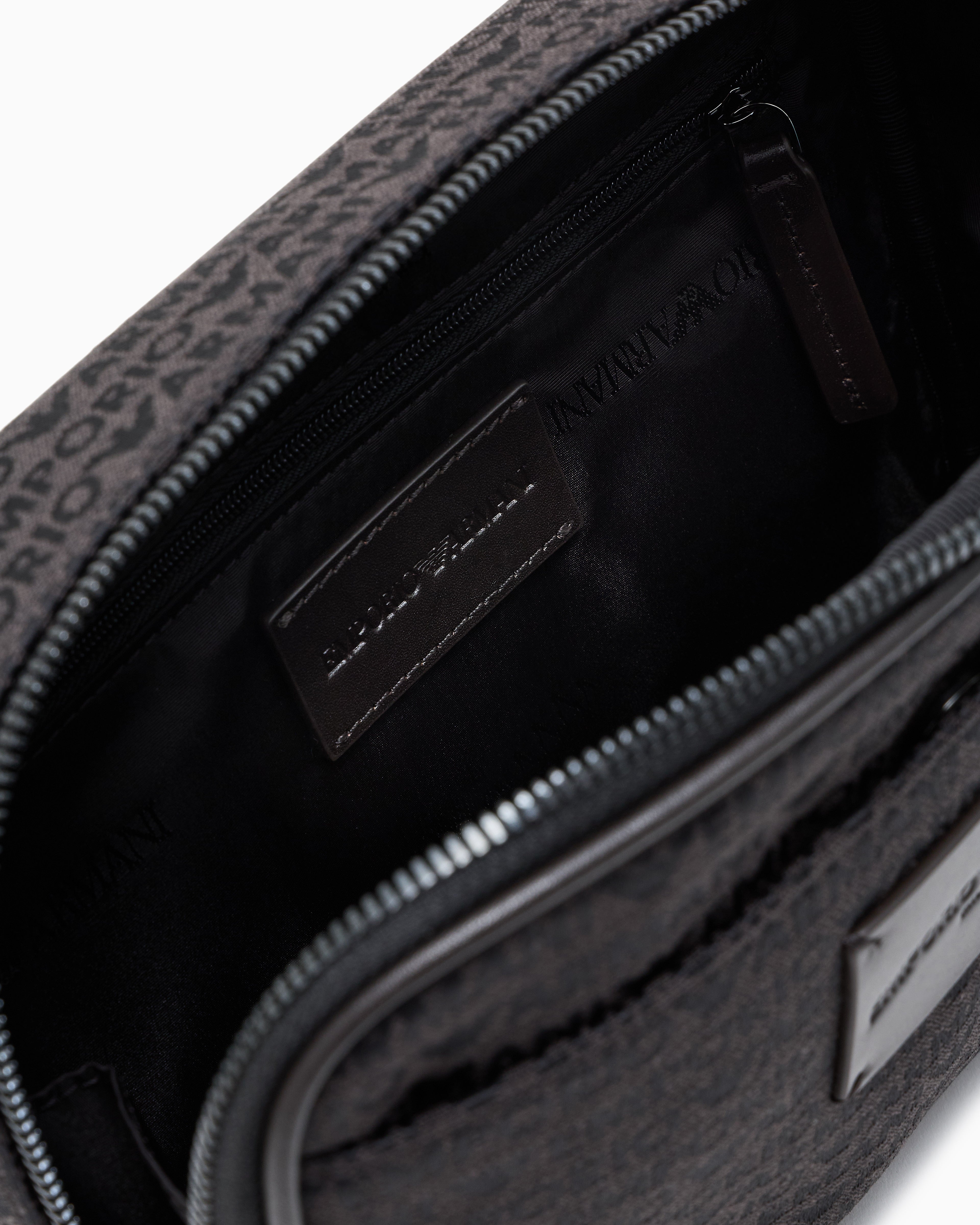 Emporio Armani Monogram jacquard camera case with shoulder strap