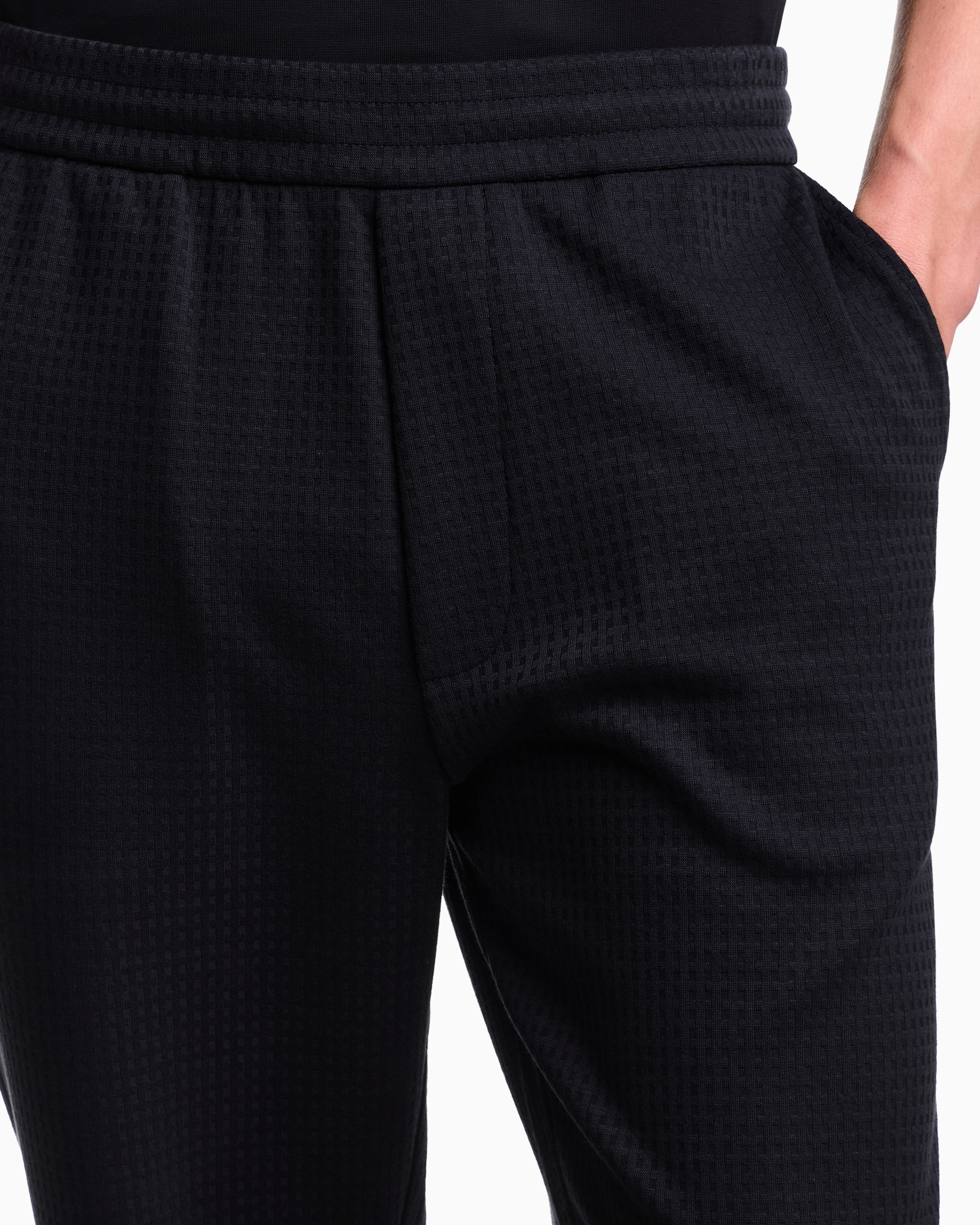 Emporio Armani ASV Lyocell-blend jacquard jersey trousers