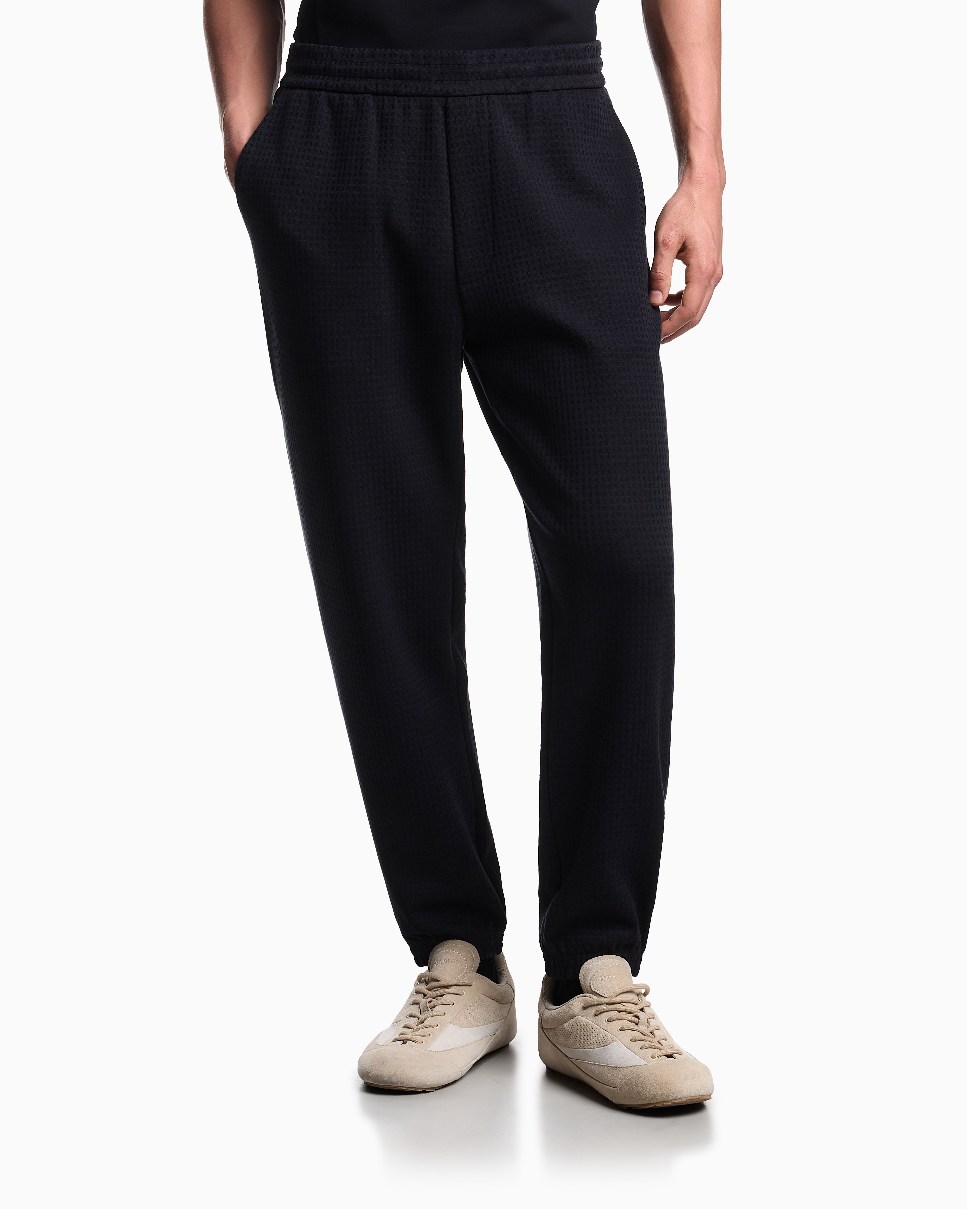 Emporio Armani ASV Lyocell-blend jacquard jersey trousers