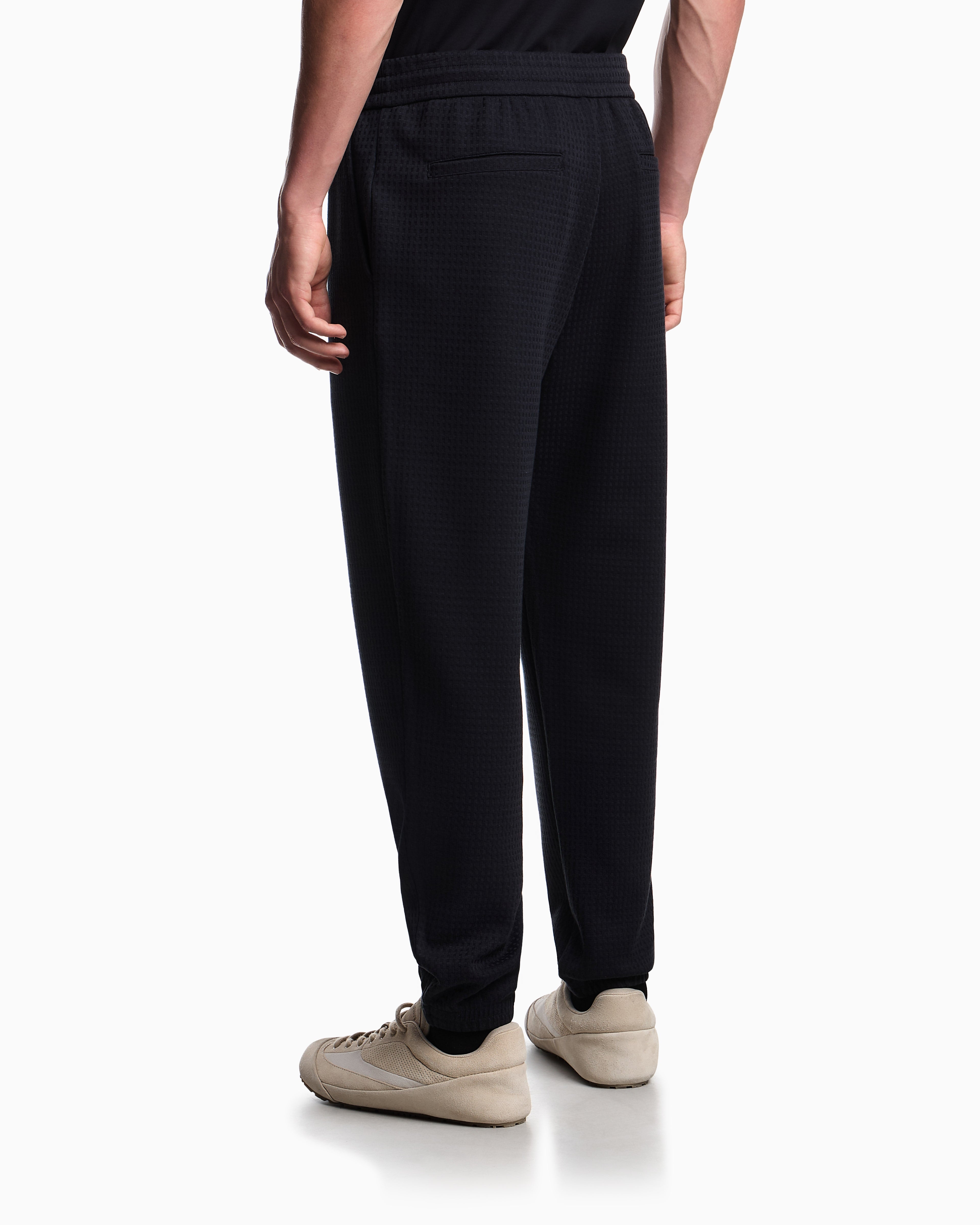 Emporio Armani ASV Lyocell-blend jacquard jersey trousers