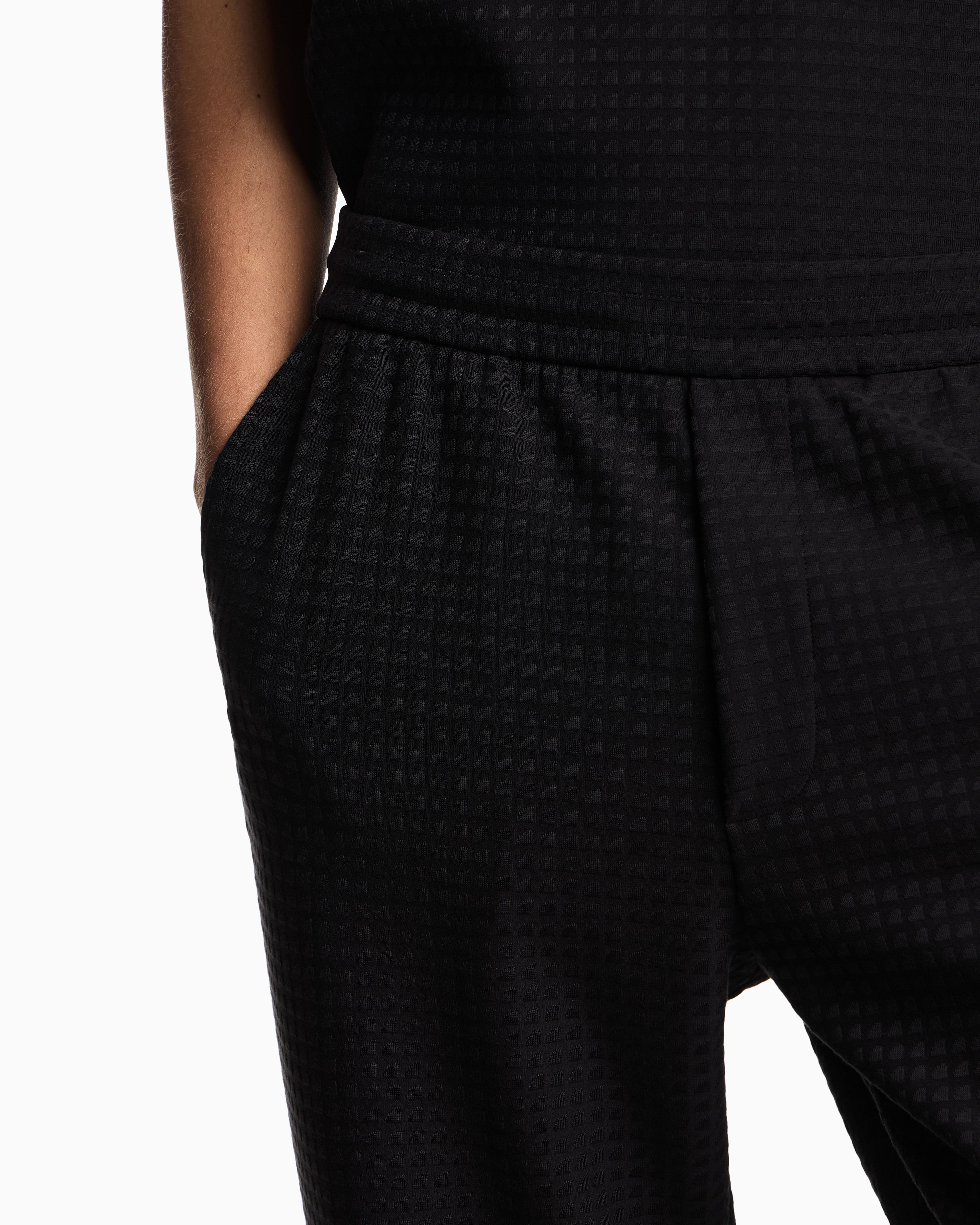 Emporio Armani ASV Lyocell-blend jacquard jersey trousers