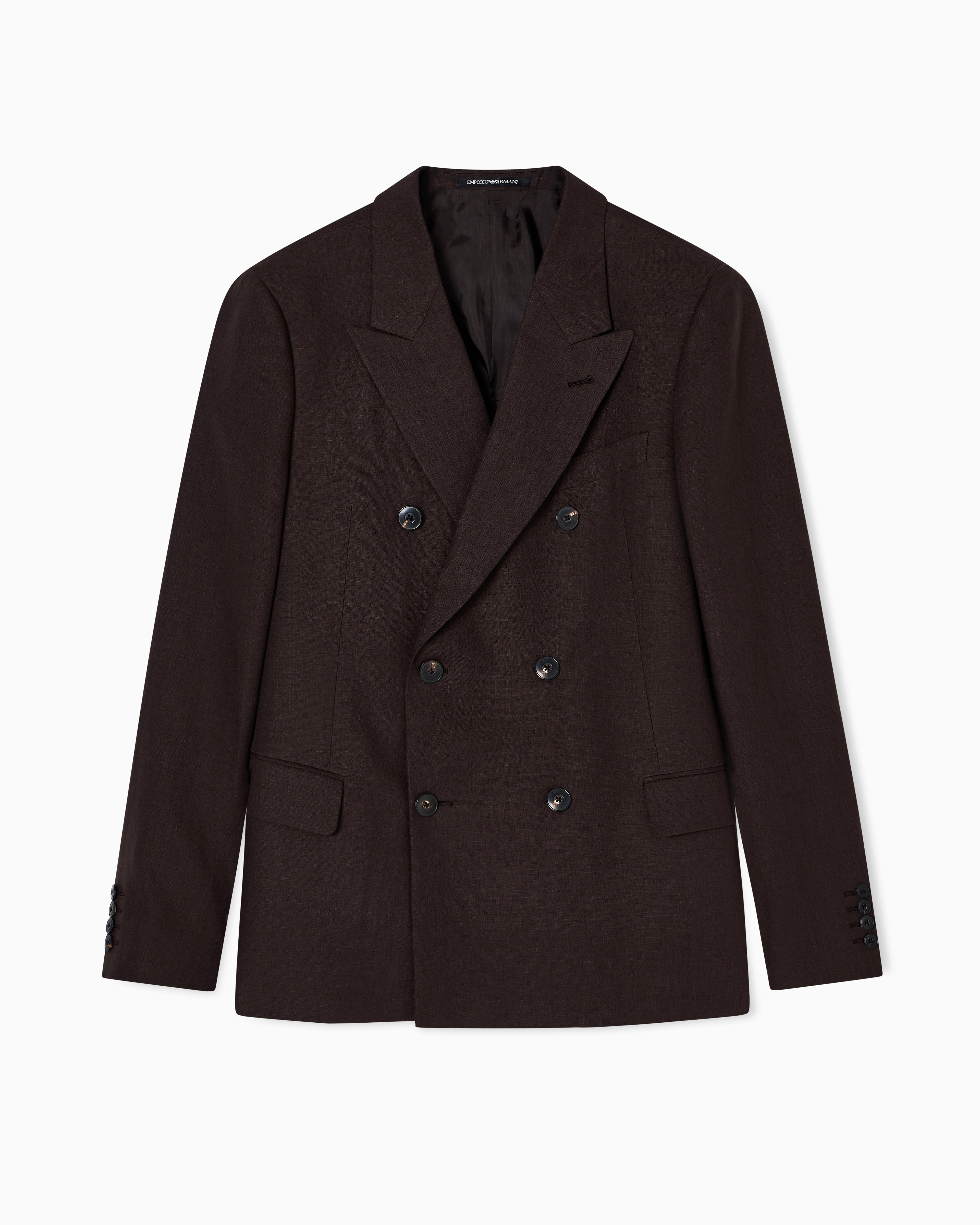 Emporio Armani Double-breasted blazer in pure linen