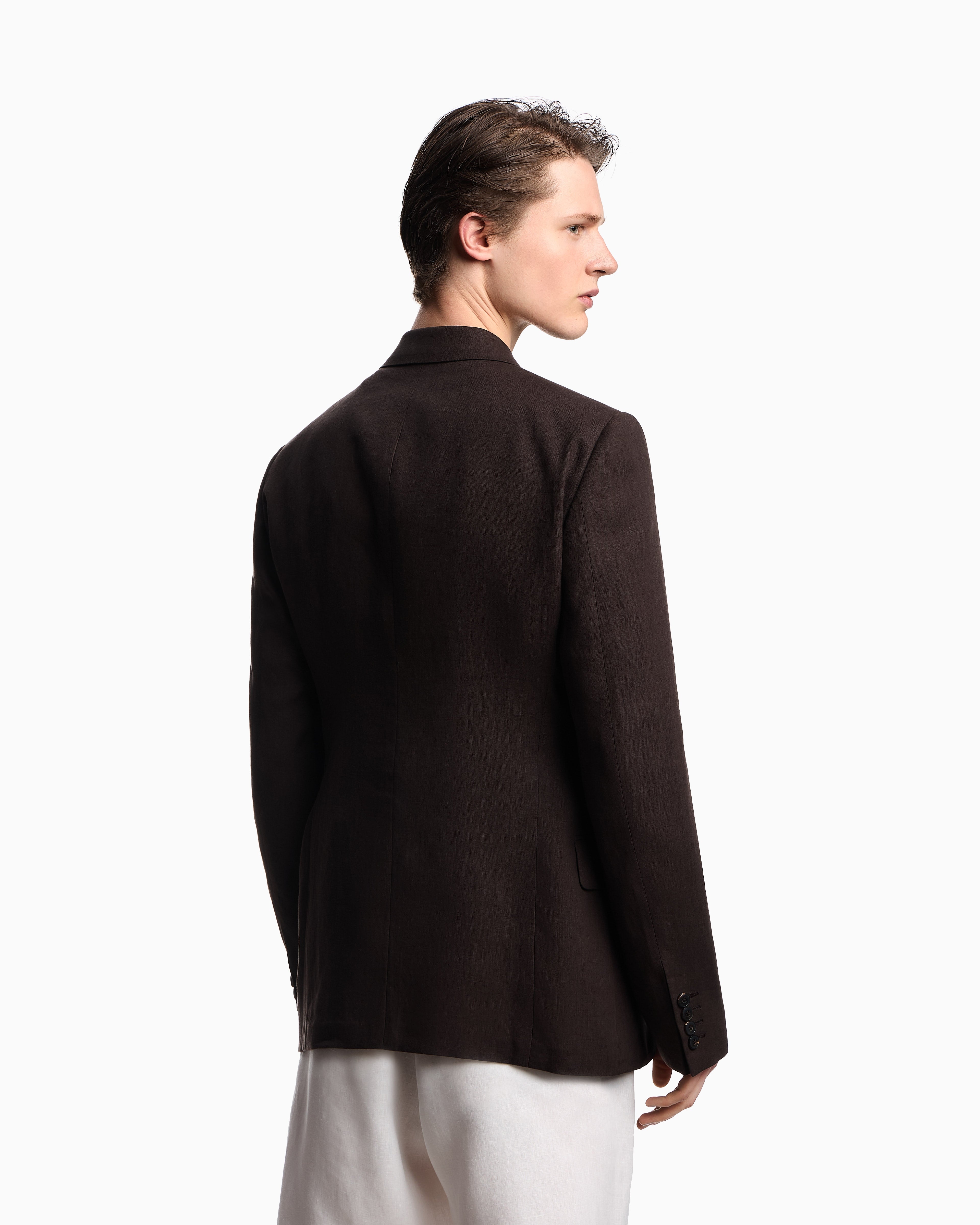 Emporio Armani Double-breasted blazer in pure linen