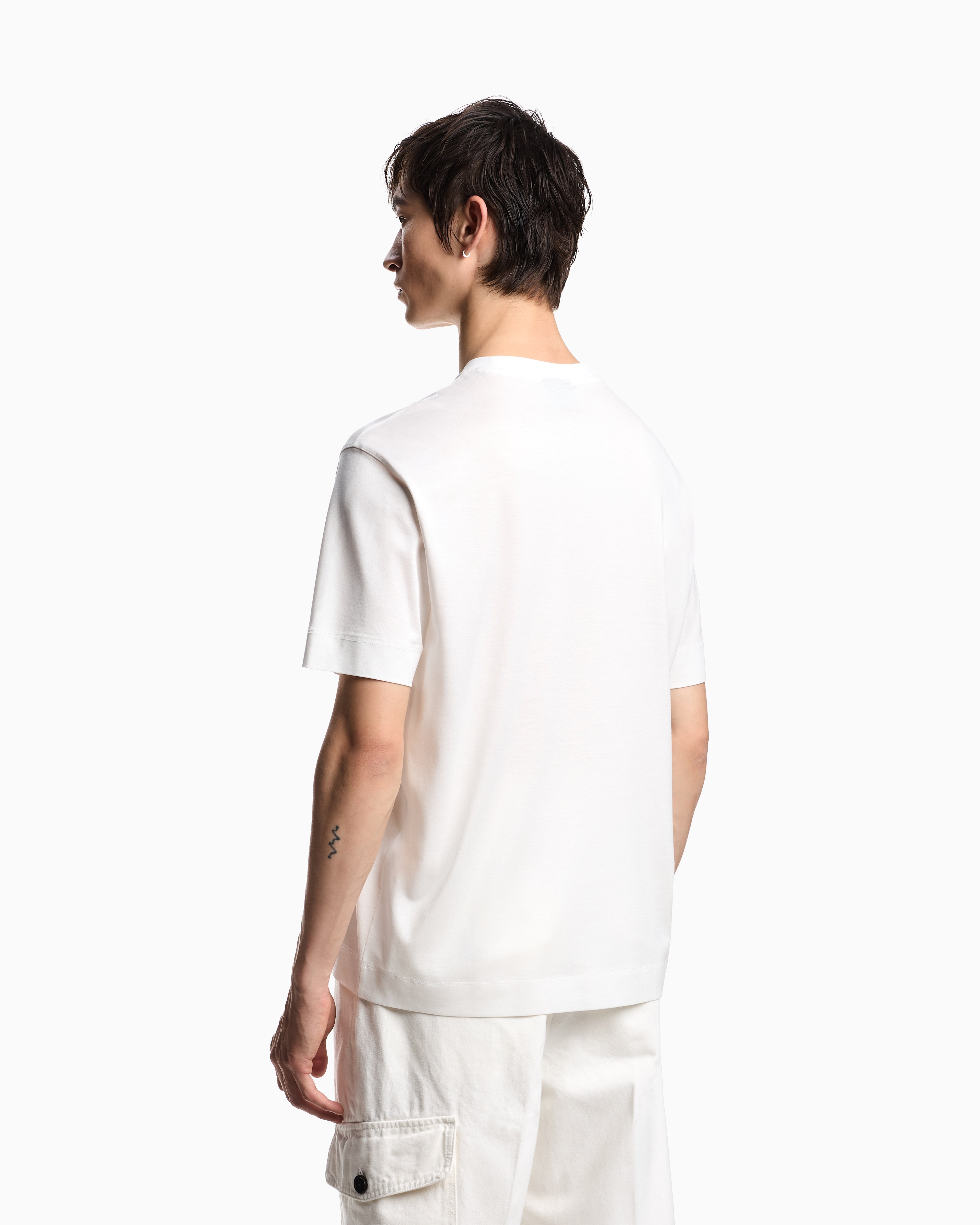 Emporio Armani ASV Lyocell T-shirt with vintage-effect logo print