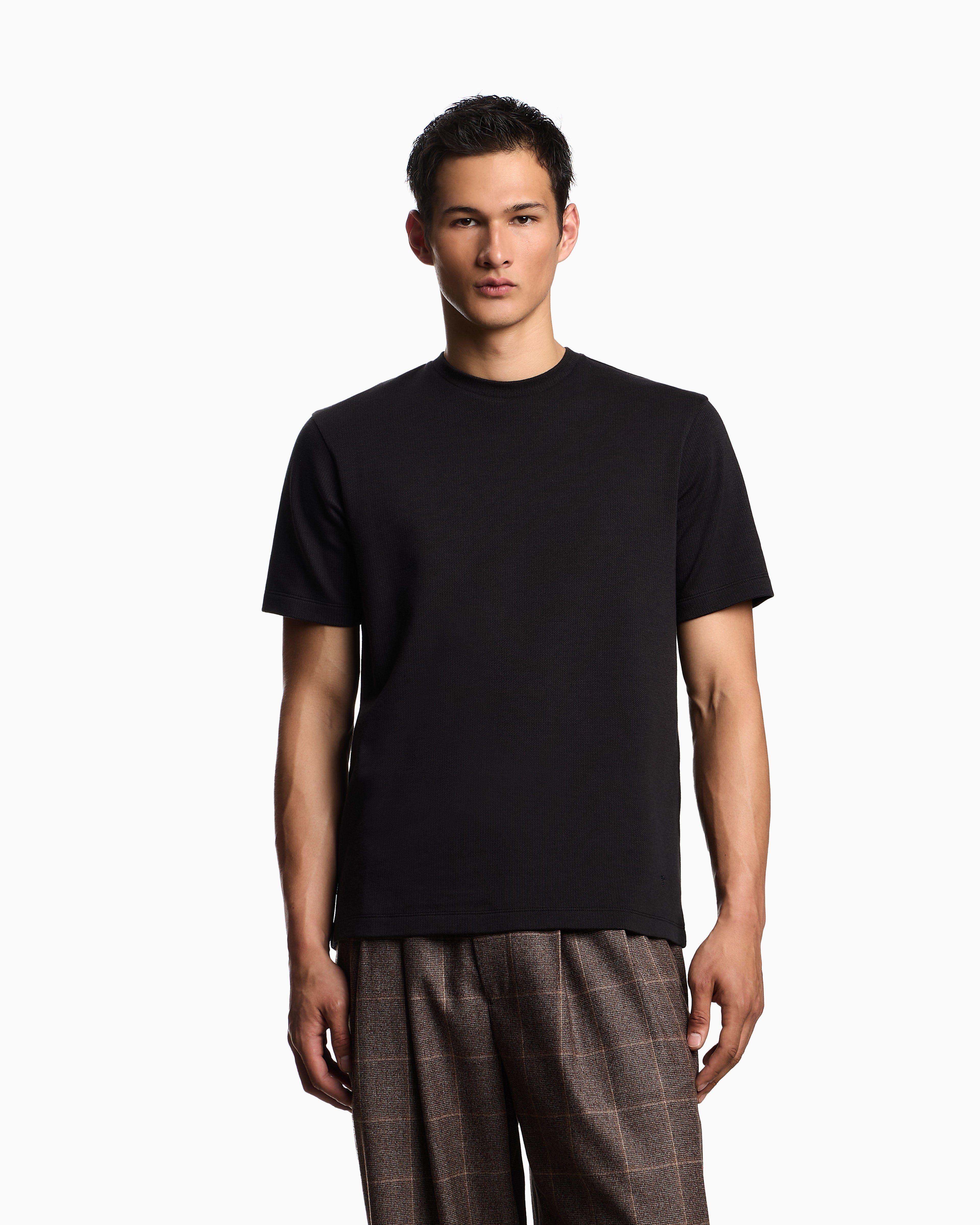 Emporio Armani ASV two-tone jersey knit T-shirt