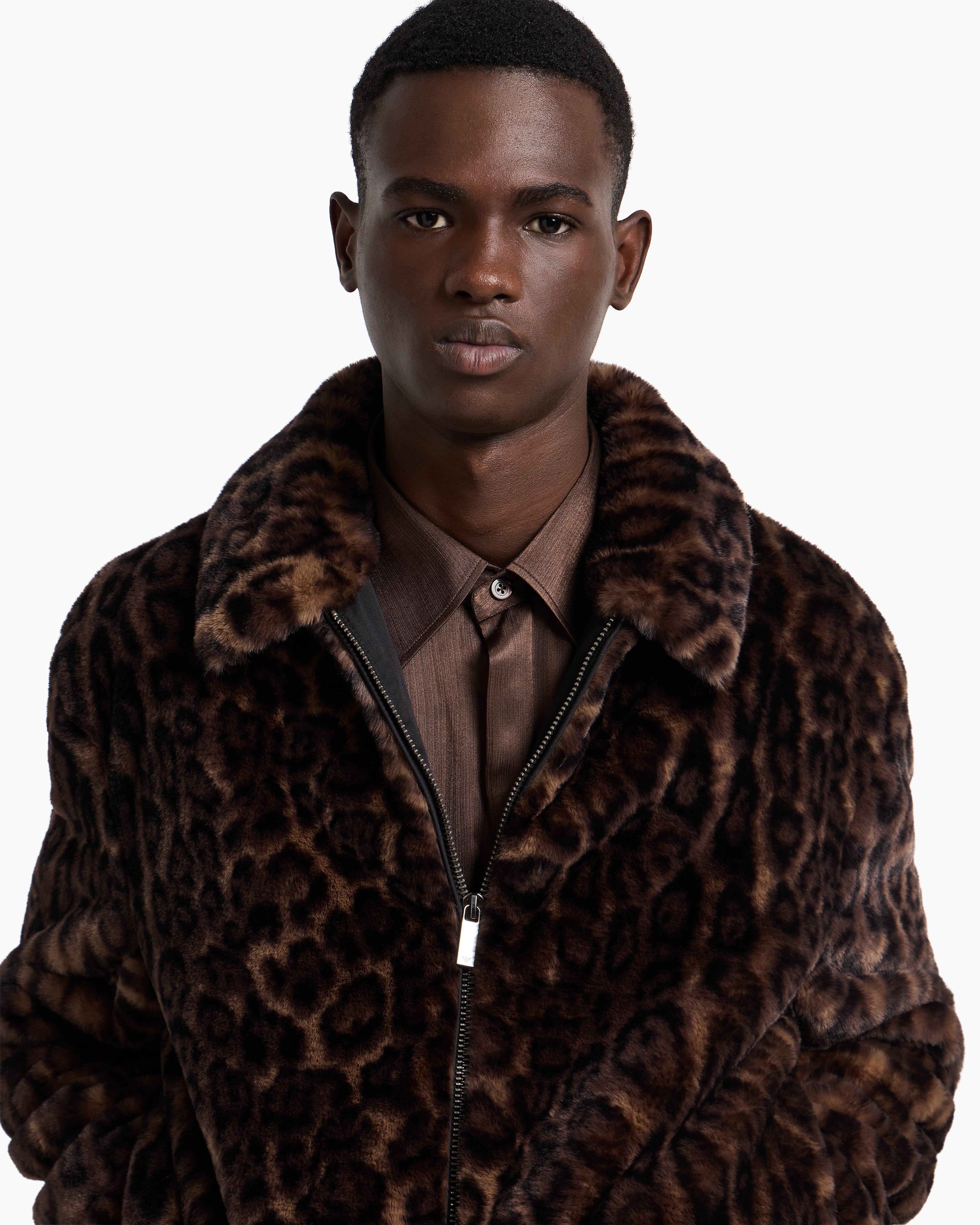 Emporio Armani Animal-print faux-fur blouson