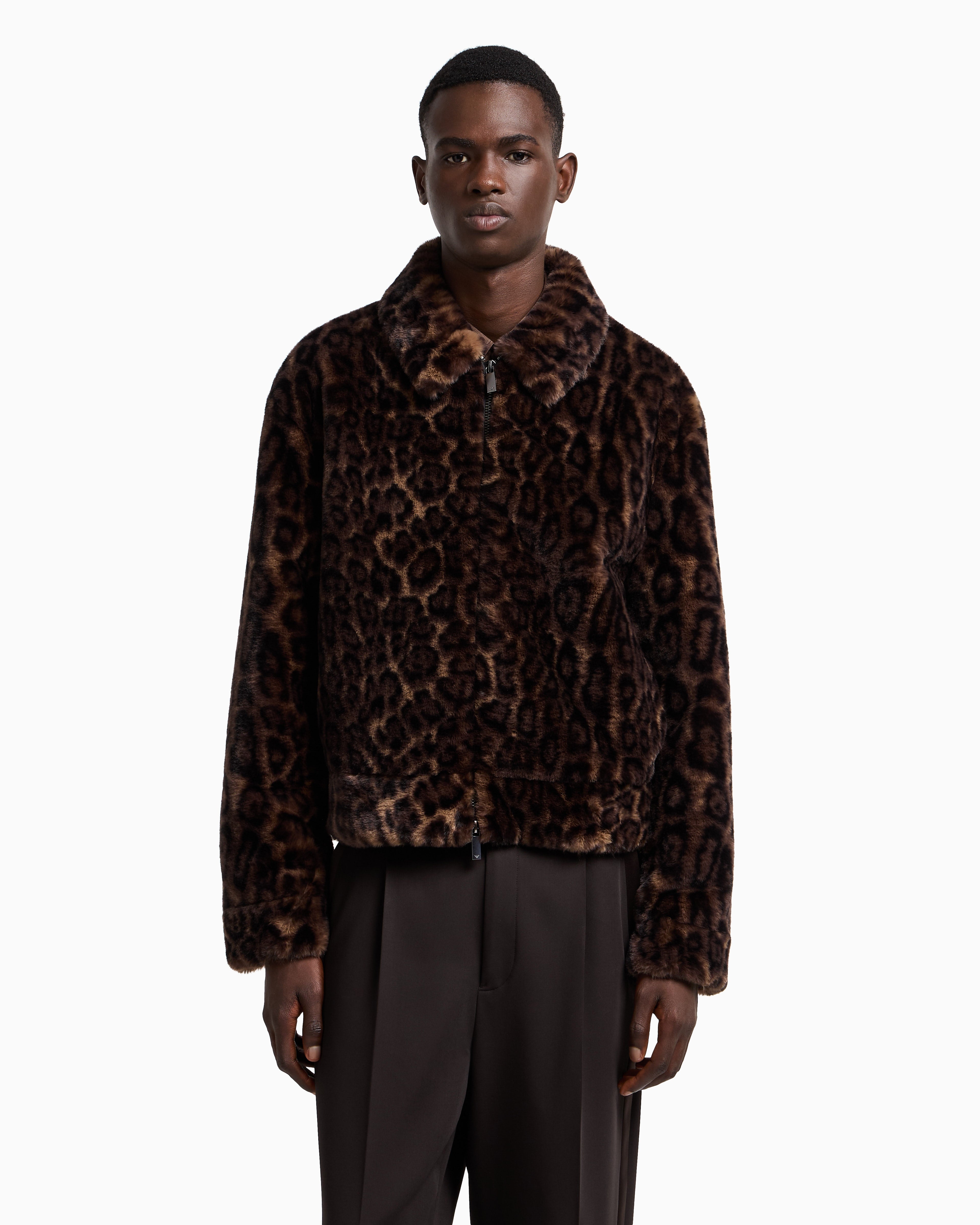 Emporio Armani Animal-print faux-fur blouson